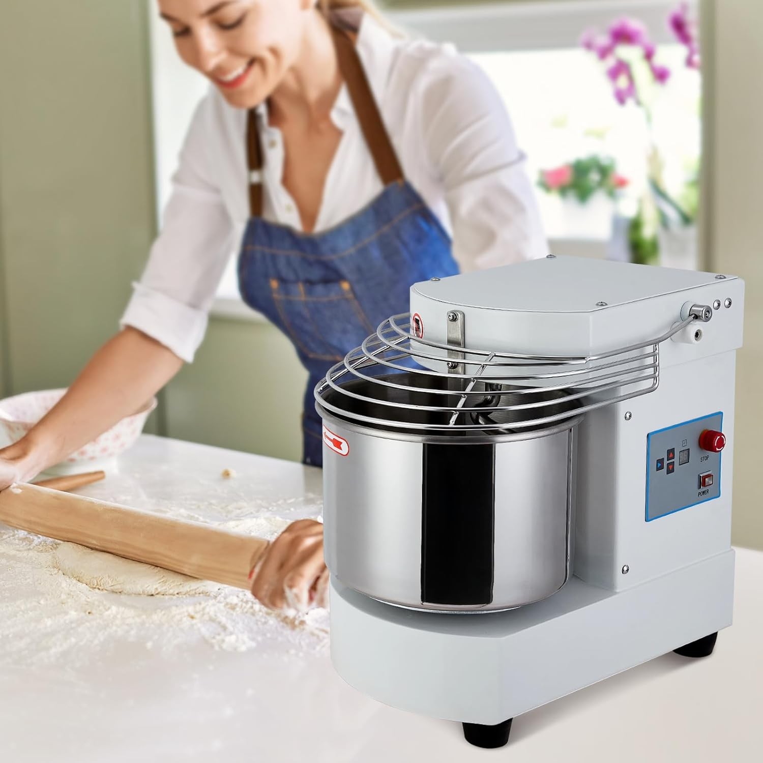Commercial Food Mixer, 10.5 Qt Touch Screen Dough Mixer Machine with Timer, 650W