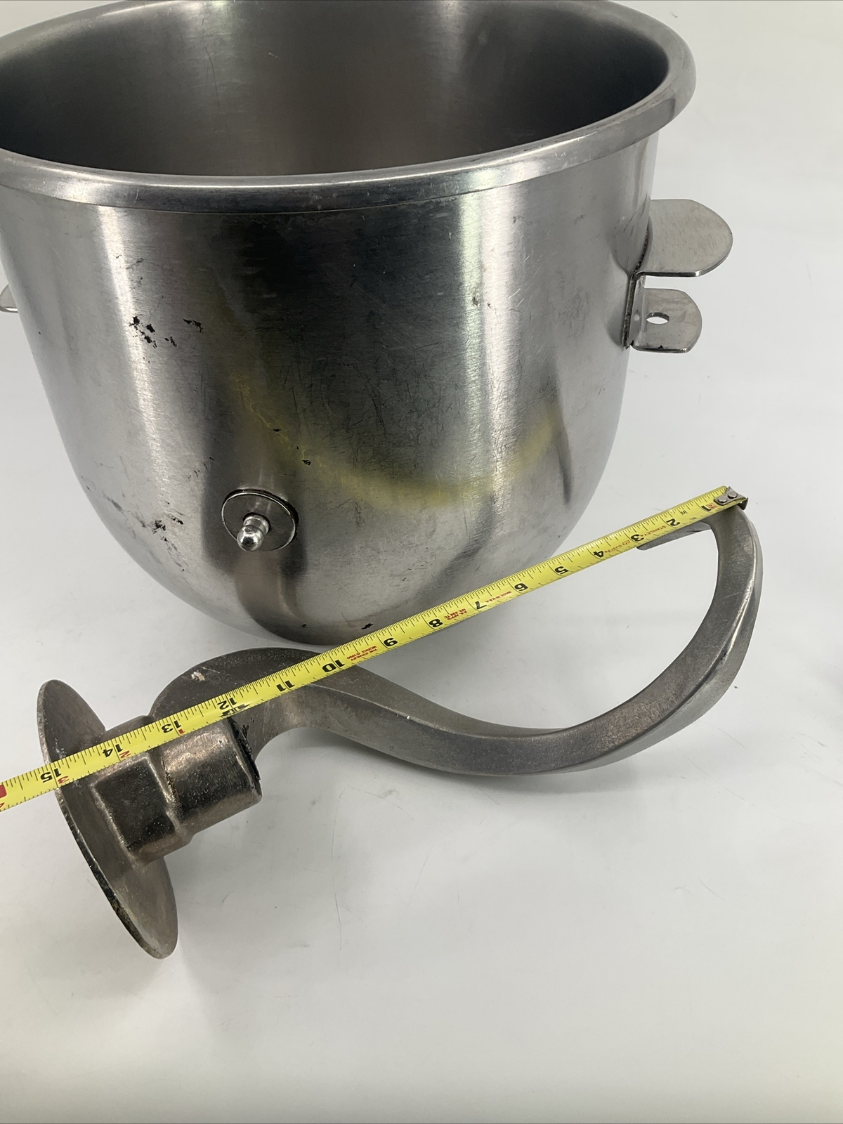 Industrial 30 Qt Stainless Steel Mixing Bowl Hobart? Dough Hook 15.25″ X 14.5″
