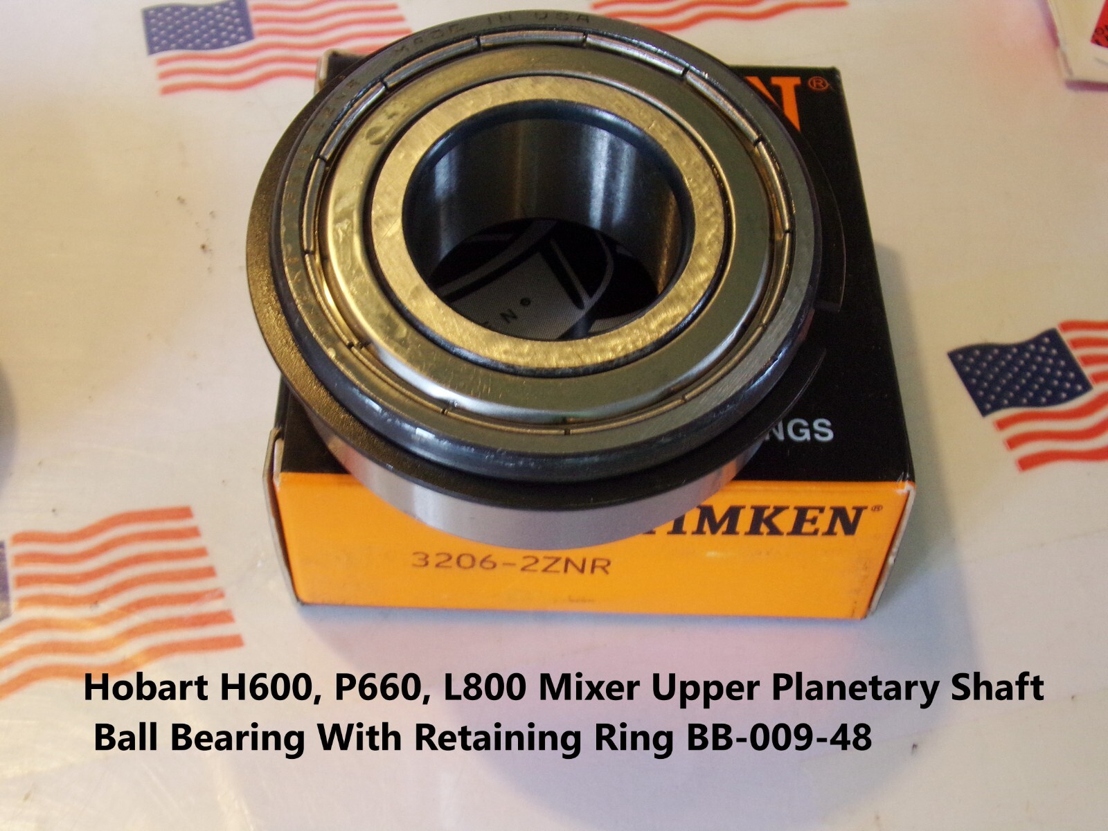 Hobart H600, P660, L800 Mixer Upper Planetary Shaft Ball Bearing With Retaining