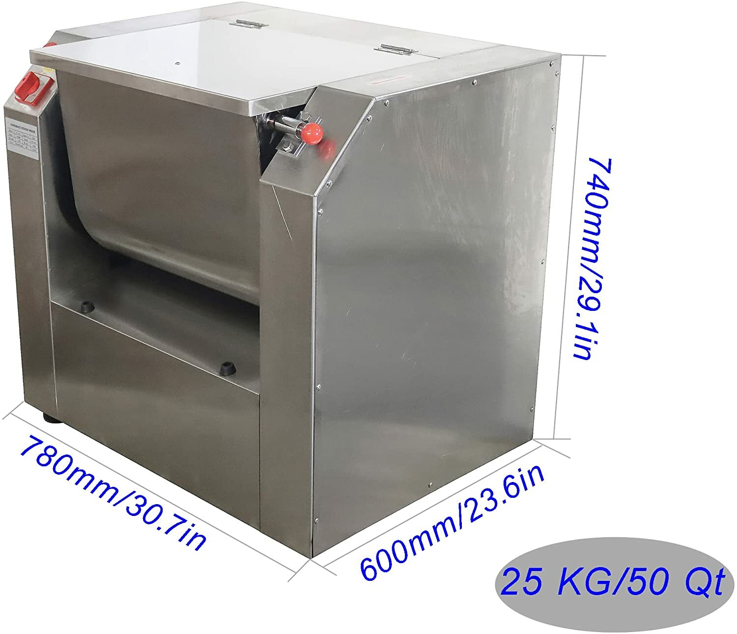 110V Upgraded Commercial Dough Mixer Machine 50QT Electric Flour Mixer SS304