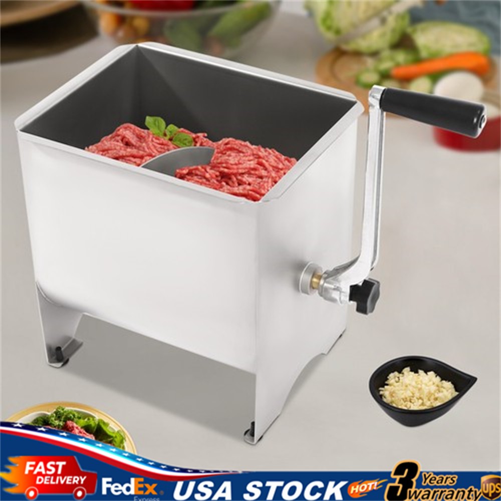 20LB Manual Meat Mixer Hand Meat Sausage Mixer Machine Stainless Steel W/Handle