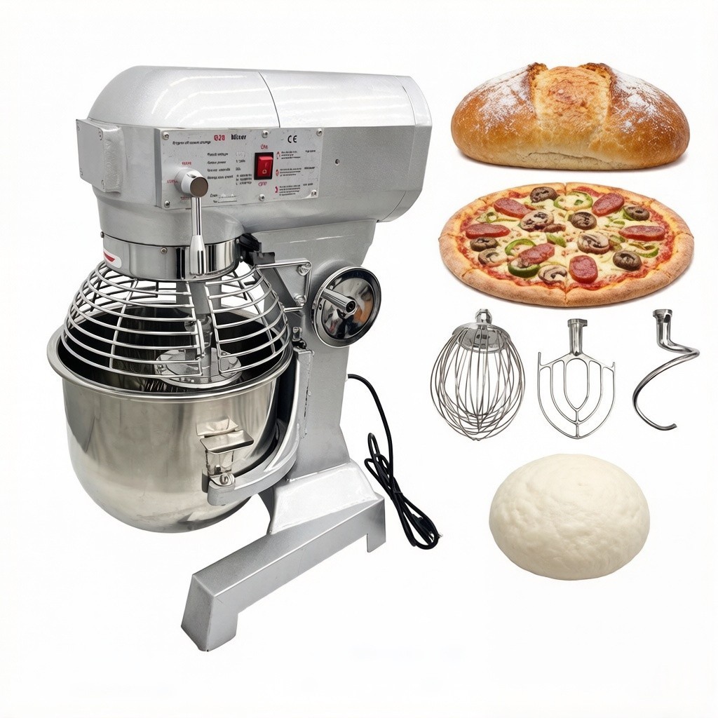 Commercial Food Mixer,20L Electric Stand Dough Mixer 110V Dough Kneading Machine