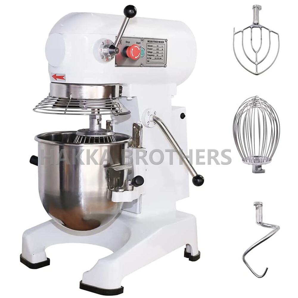 Hakka Commercial 10Qt Dough Food Mixer 500W 3 Speed Gear Driven Pizza Bakery