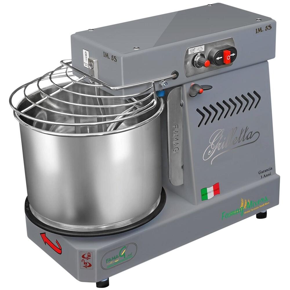 Famag Spiral Mixer IM5 (5KG) Removable Bowl 10 Speed (HH) Bonus Cover – Silver