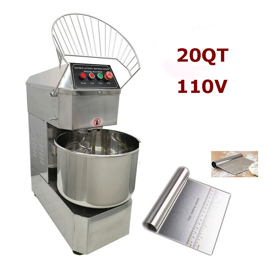 20L Dough Mixer110V Dough Spiral Mixer Bakery Flour Mixing Machine 304 SS US