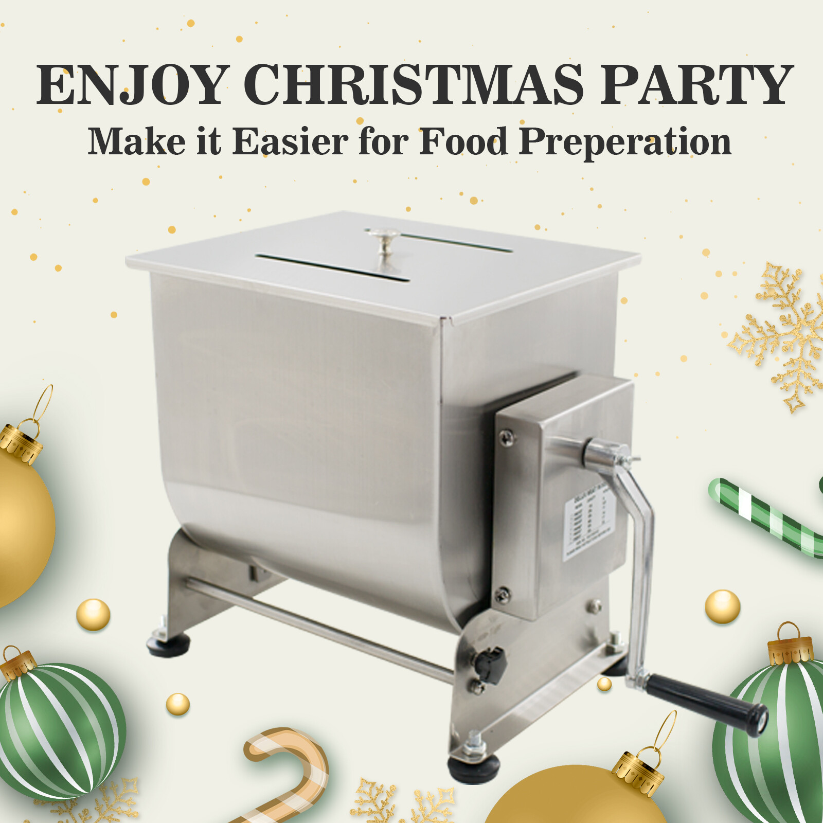 Hakka Tilt Tank Manual Meat Mixer Stainless Steel Commercial Kitchen Meat Hopper