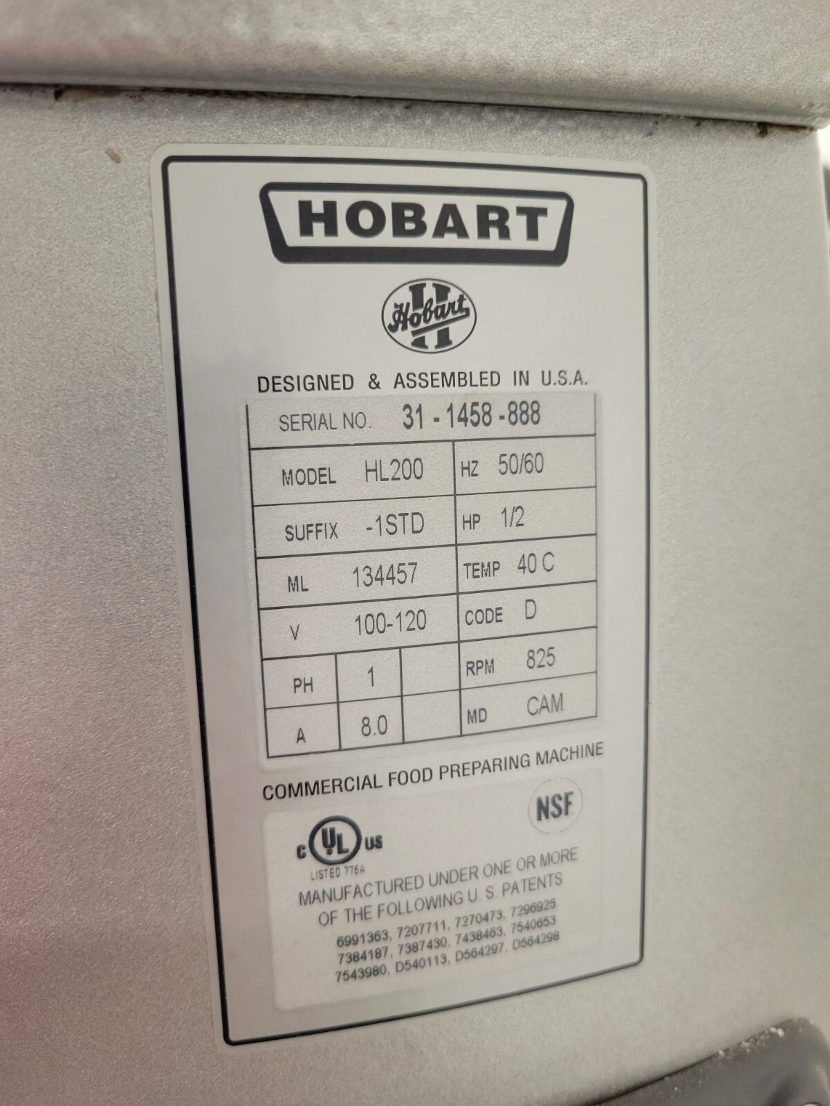 HOBART H2-200-1STD LEGACY 20QT PLANETARY STAND MIXER BOWL GUARD S/S BOWL PADDLE