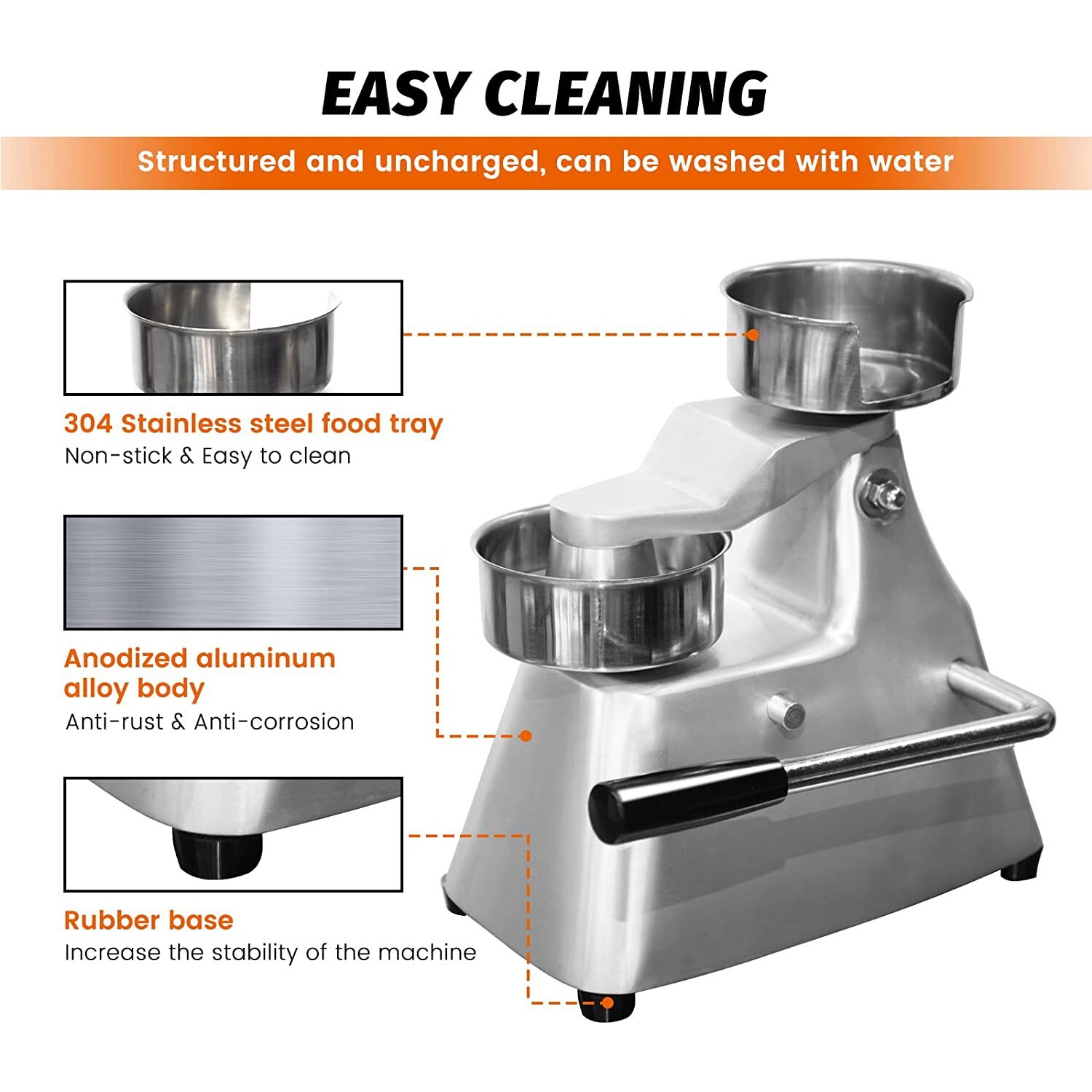 Hakka Commercial 2 in 1 Food Processor Meat Mixer with Burger Press Patty Maker