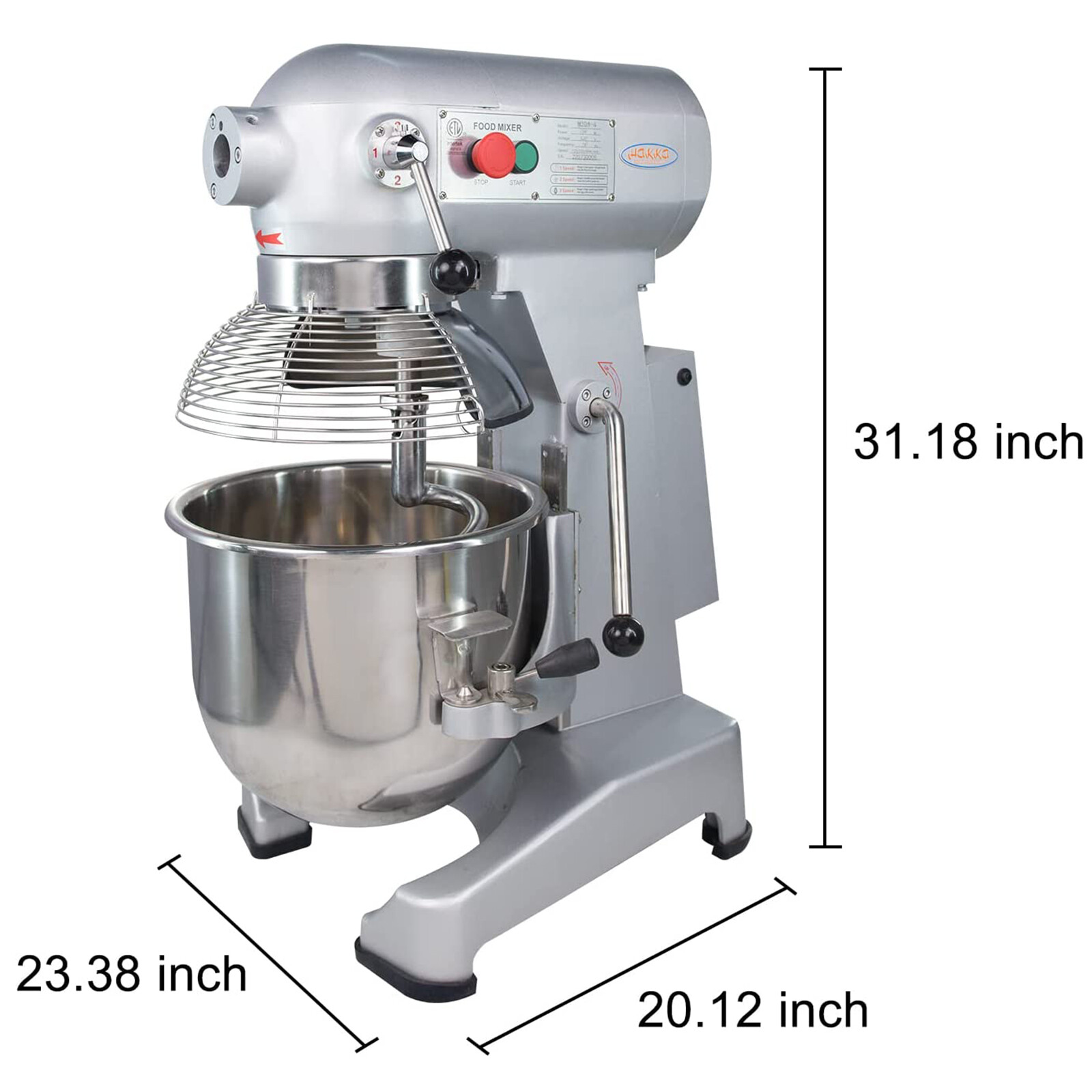 Hakka Commercial Food Mixer 20Qt Electric Dough Mixer Pizza Bakery 1100W