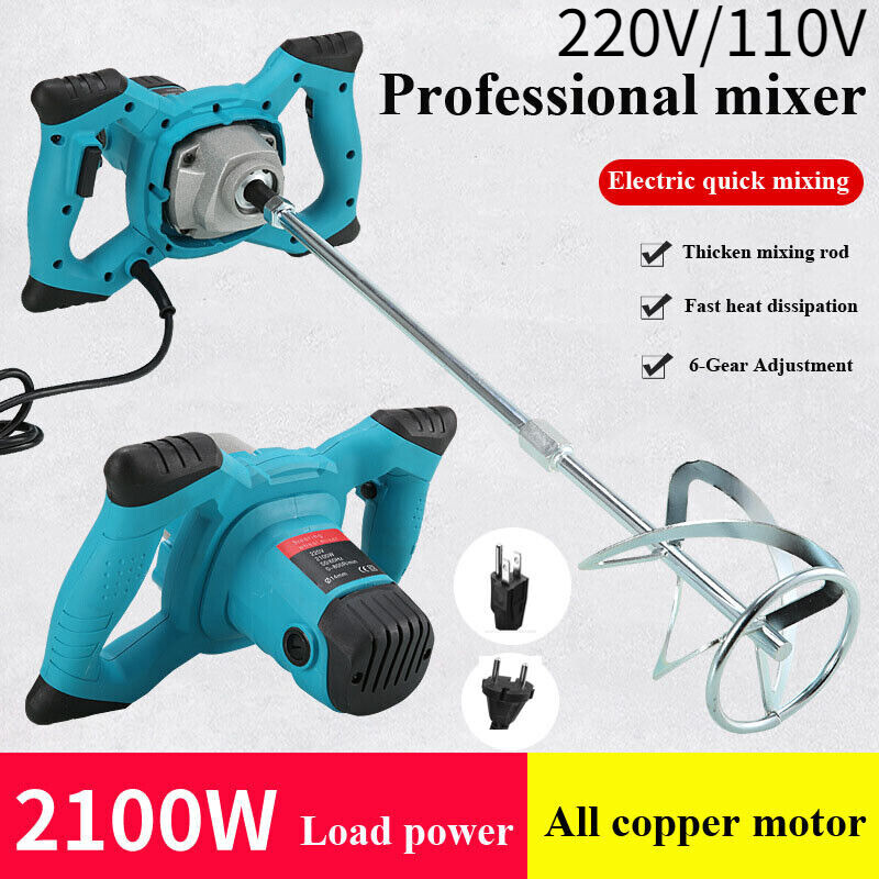 Handheld Multipurpose Industrial Putty Agitator Paint Mixer Meat Stirrer 6-speed