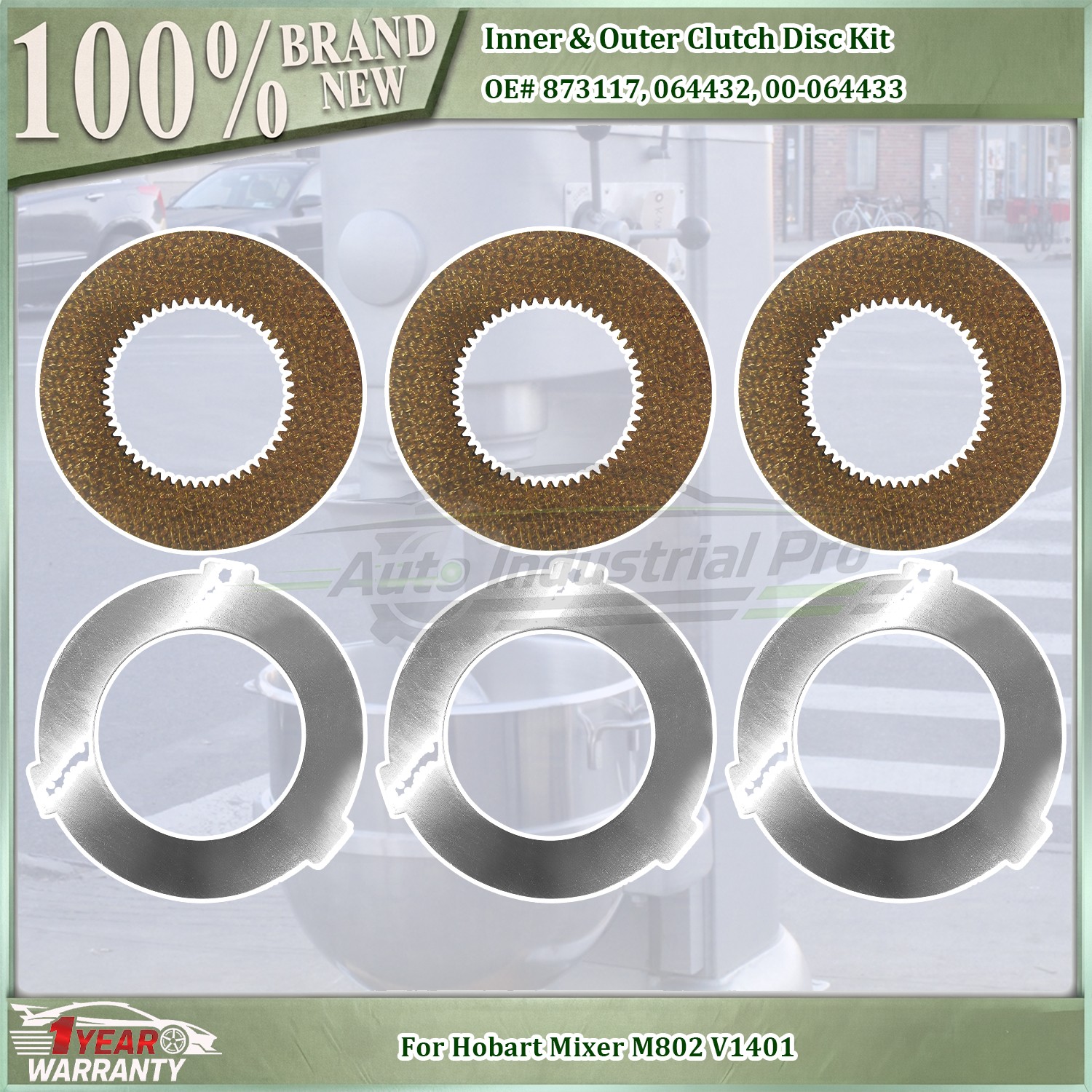 For Hobart Mixer M802 V1401 6PCS Inner & Outer Clutch Disc Kit 873117 064432 NEW