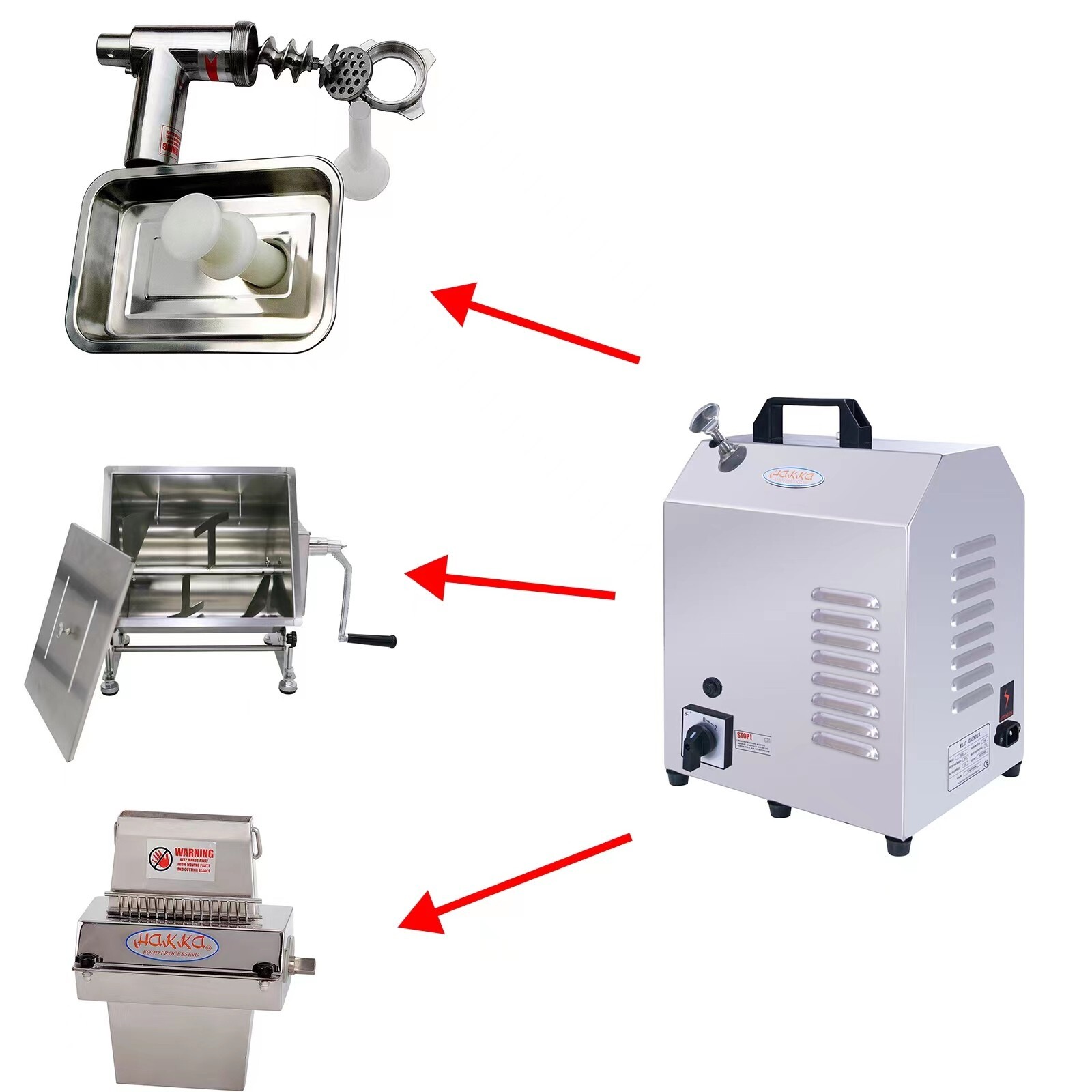 Hakka 3 IN 1 Multi-function Kitchen Food Processor Meat Mixer Grinder Tenderizer