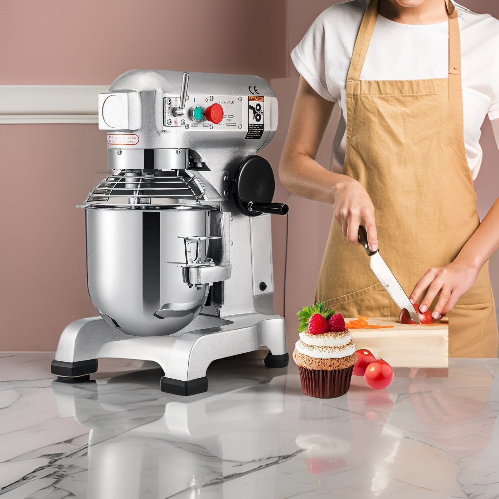 Commercial Food Mixer 15Qt 600W 3 Speeds Adjustable Heavy Duty Whisk Beater