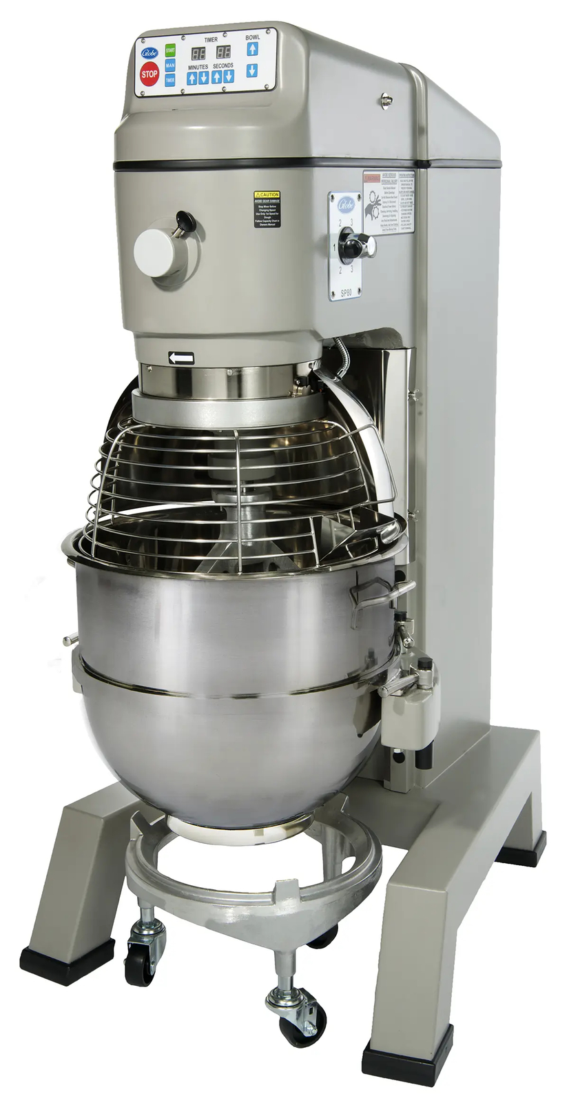 Globe SP80PL 80 Quart Commercial Planetary Mixer 2 Speed with Timer 3 HP