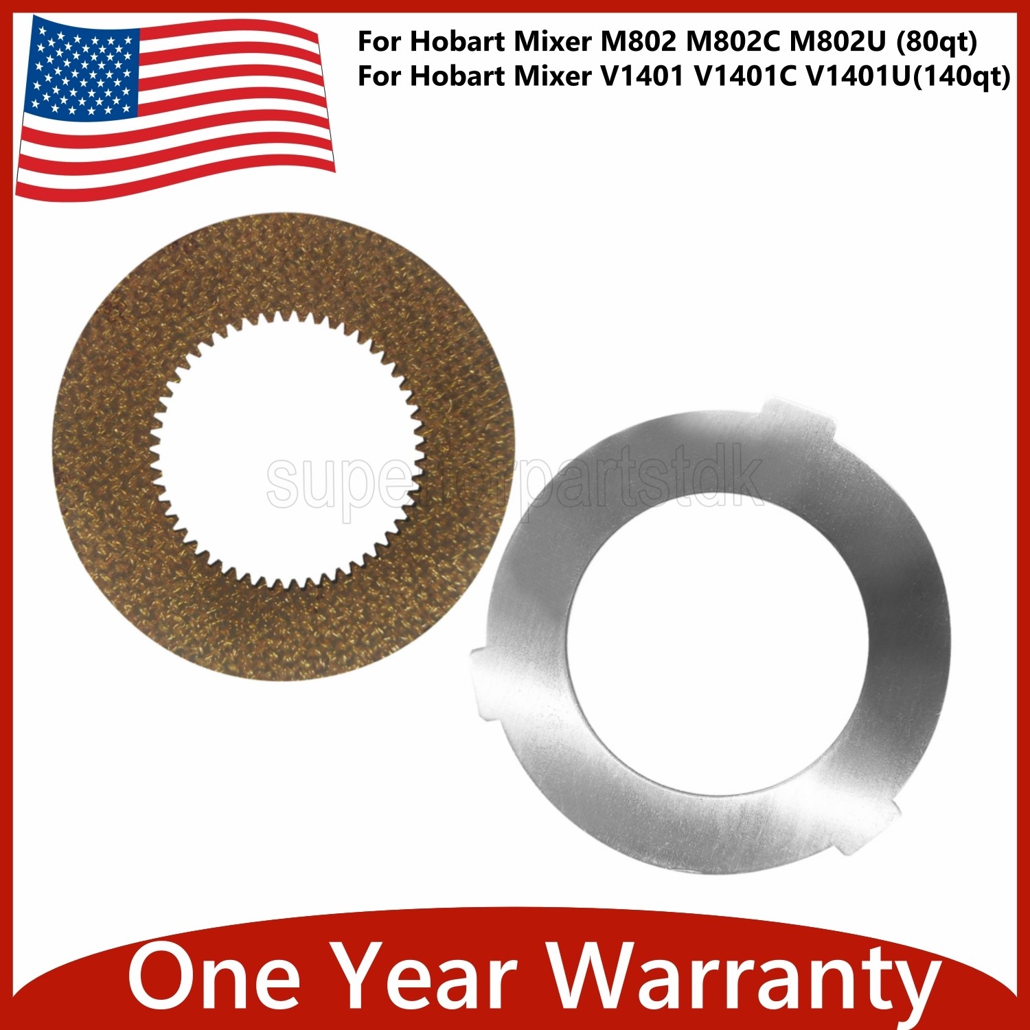 2PCS Clutch Disc Kit fit Hobart Mixer M802 80qt set 1pc 873117 & 1pc 064432