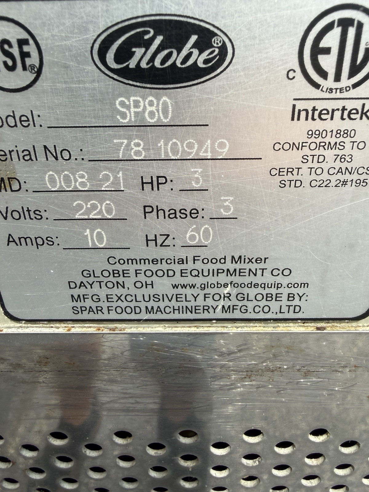 Globe SP80 (80 Qt) Commercial Planetary Mixer WILL SHIP