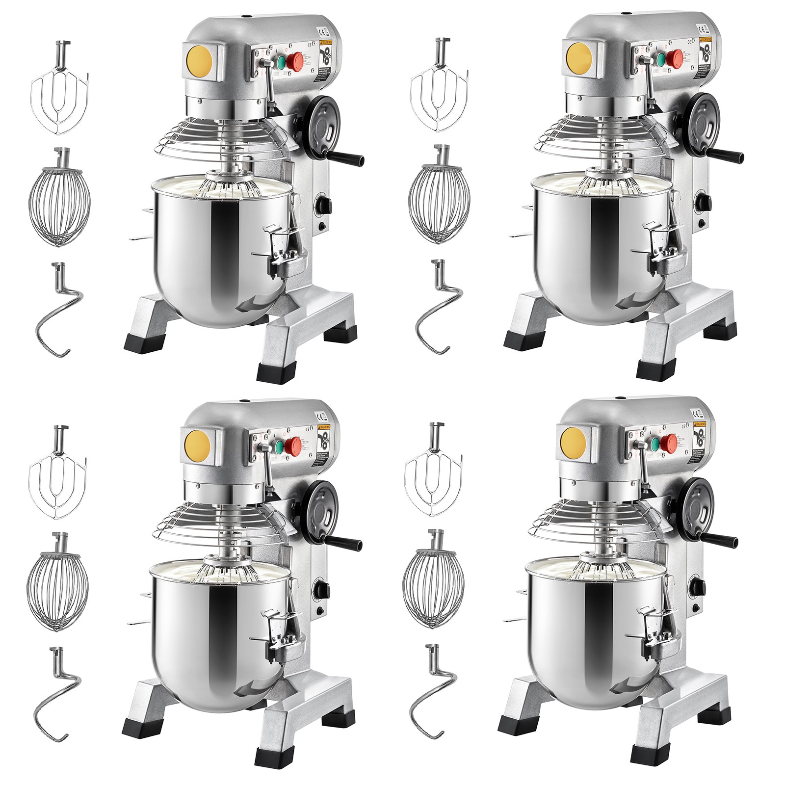 VEVOR Commercial Electric Food Mixer 10/15/20/30Qt Dough Mixer 3 Speeds Pizza