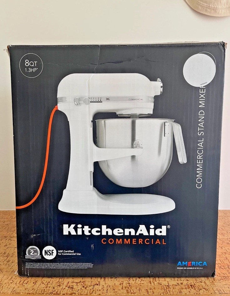 KitchenAid Commercial 8 Qt stand Mixer, barely used, in original packaging