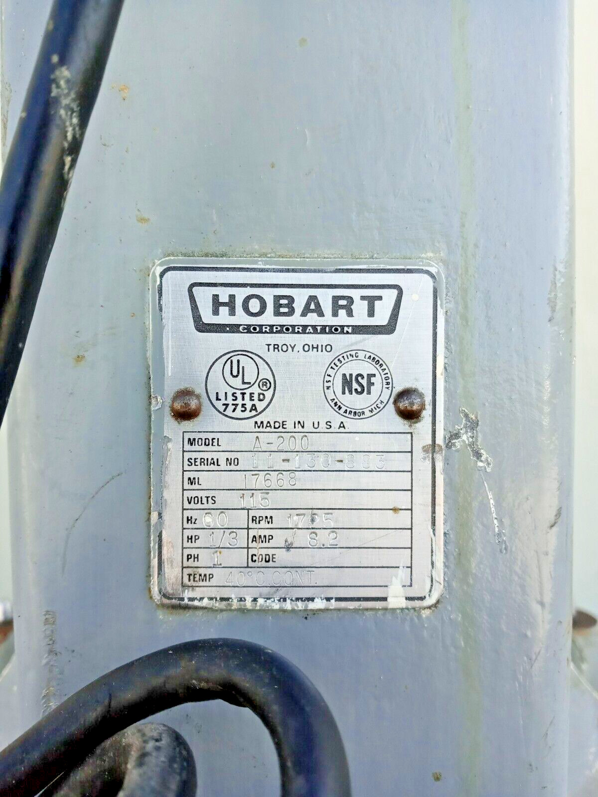 Hobart A200 Mixer 20 Quart, 3 Speed Commercial Mixer /Works