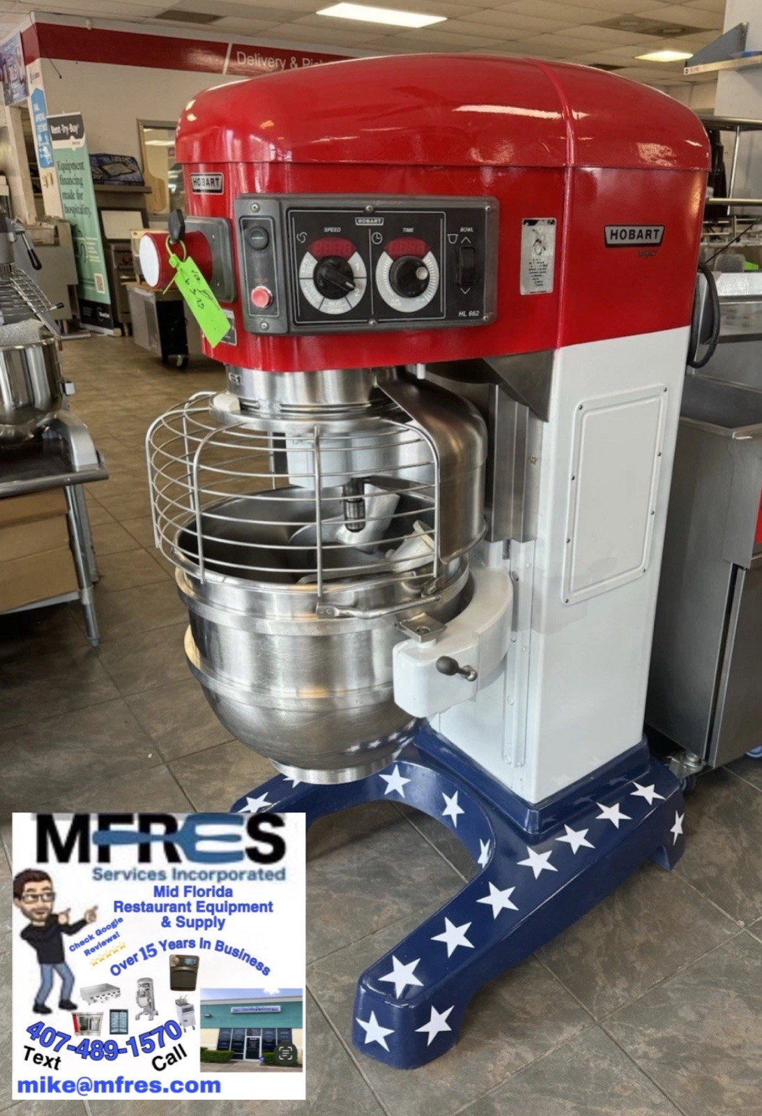 HOBART HL662 LEGACY 60QT MIXER INCLUDES BOWL & 3 ATTACHMENTS BEAUTIFUL SHAPE!