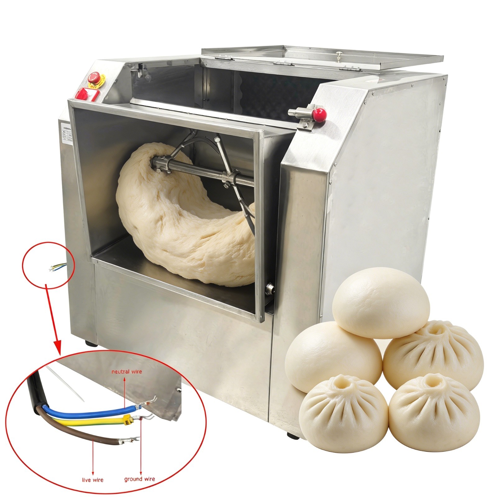 50kg Commercial Dough kneading Machine dumpling stuffing Mixing Machine Tiltable