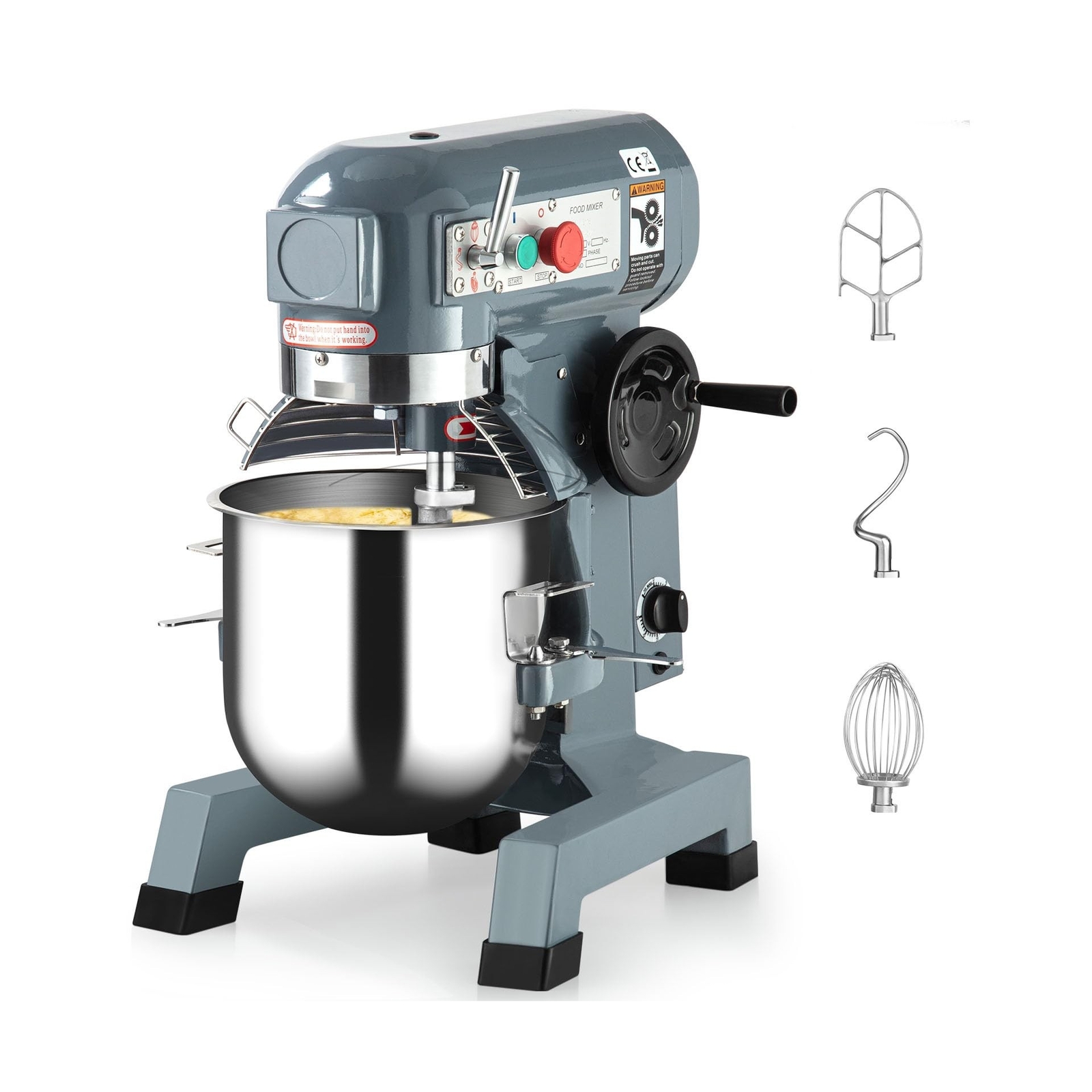 Towallmark Commercial Food Mixer 15QT 600W, Commercial Mixer 3 Speeds Adjusta…
