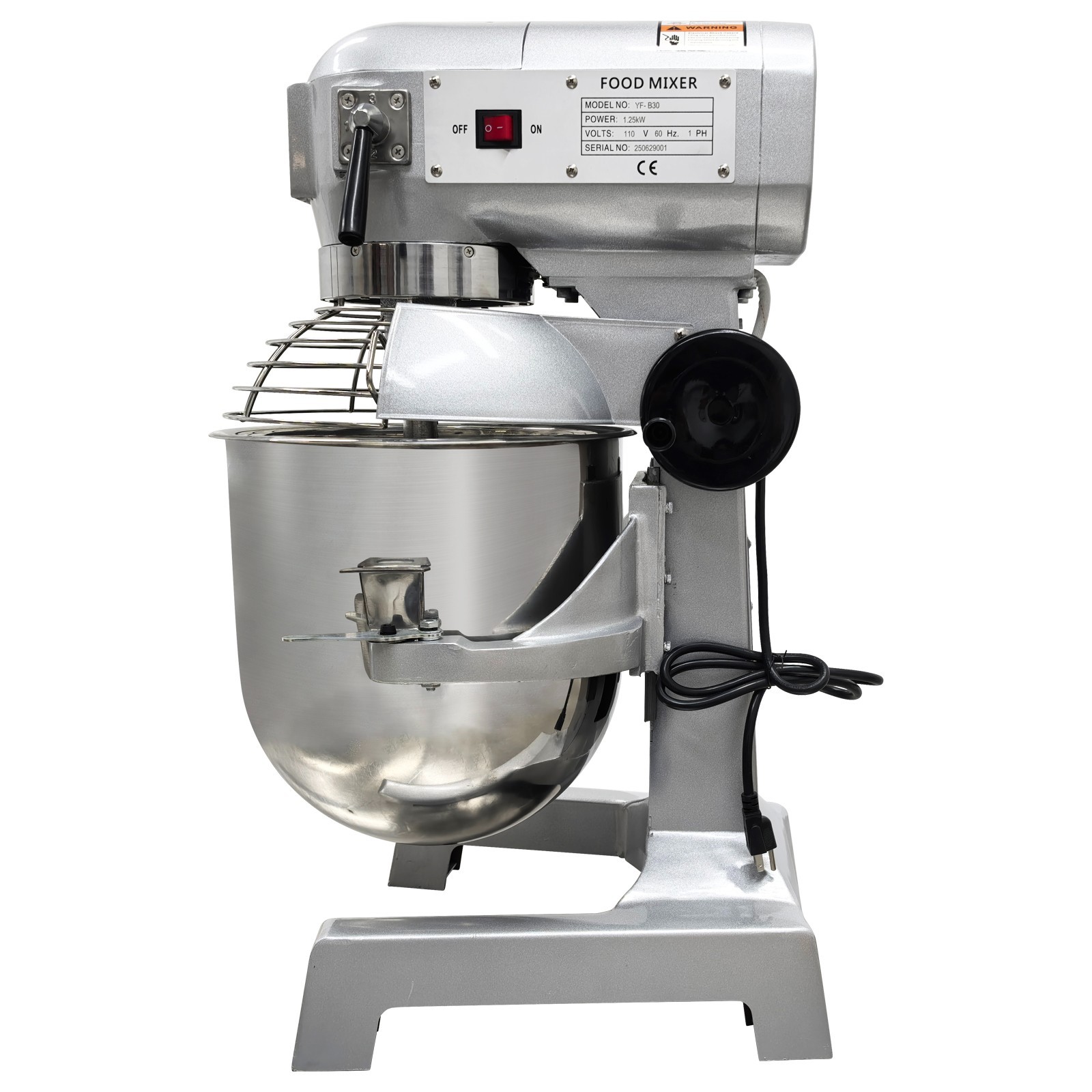 30L Electric Dough Mixer w/3 Speeds Adjustable 110V Dough Kneading Machine
