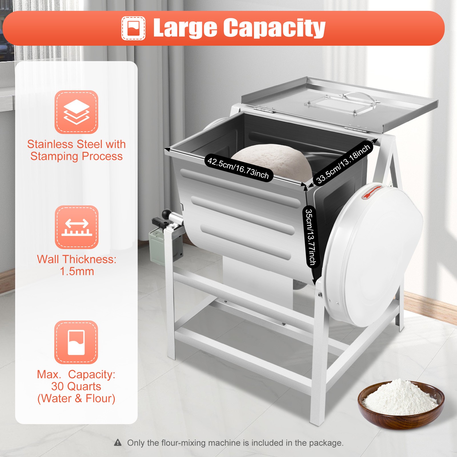 Dough Mixer Machine Commercial Electric Flour Meat Mixing Mixer 30QT/15KG NEW