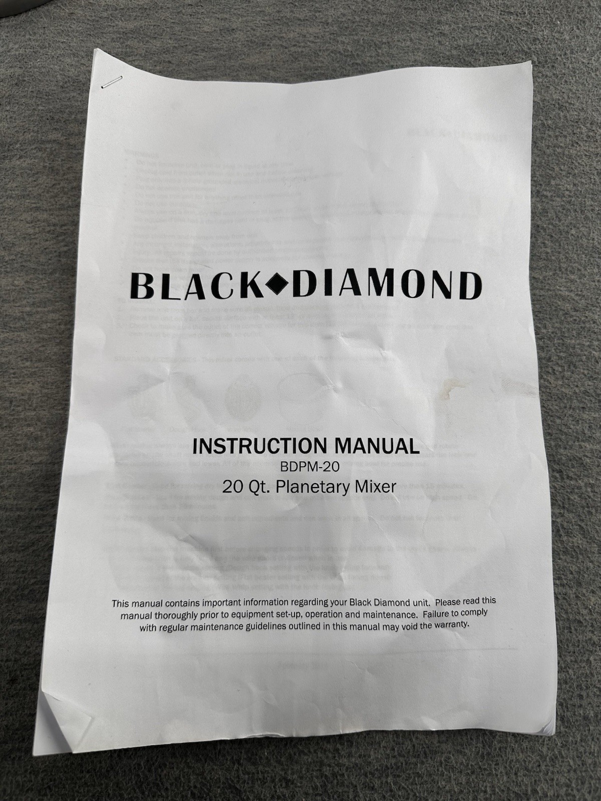ADCRAFT – Black DiamondBDPM-20 Dough Hook & Flat Beater C5