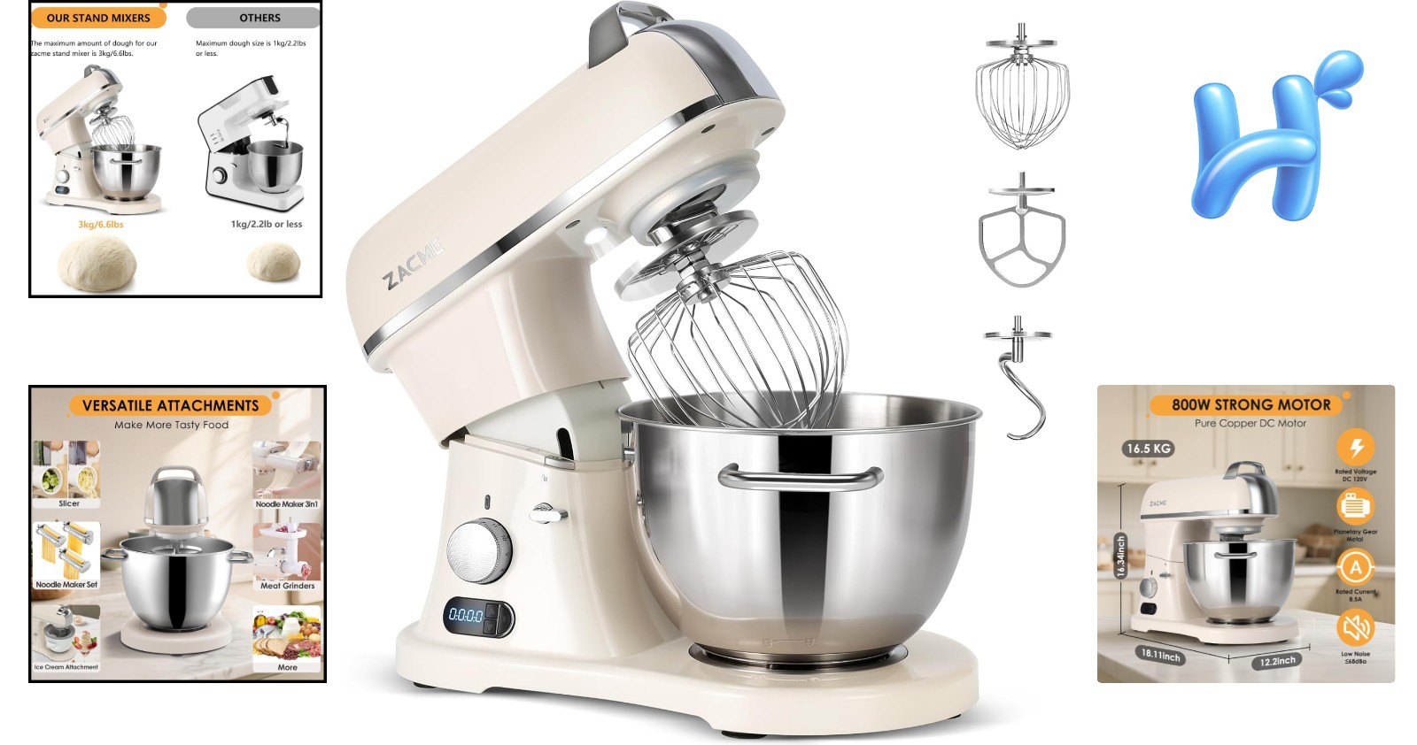 High-Performance 8.4QT Electric Mixer – NSF Certified for Safety and Durability