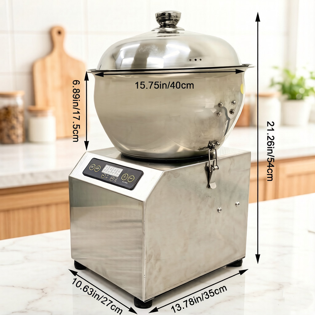8KG Commercial Dough Mixer Stainless Steel Detachable Basin w/ Heating Function