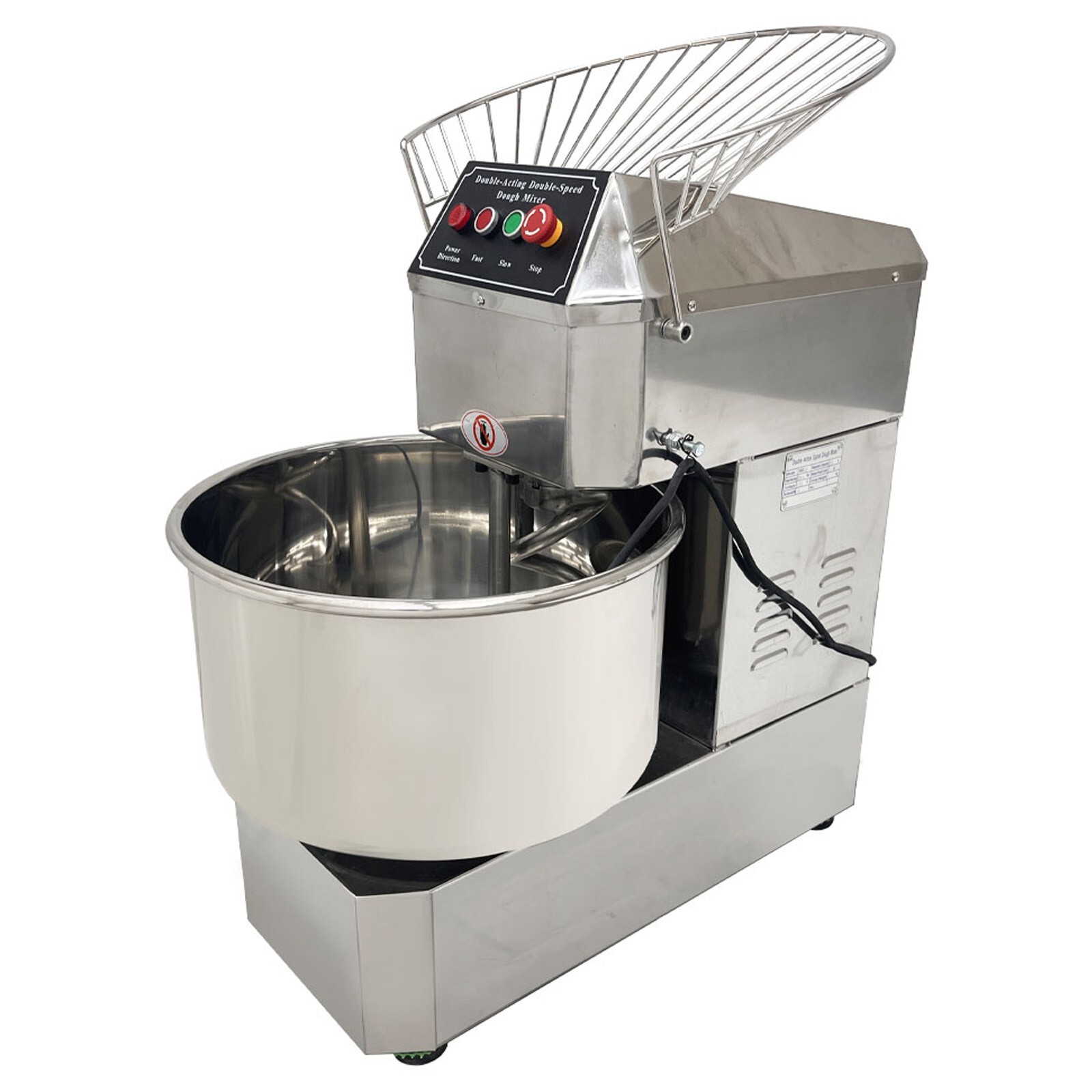 40L Double Speed Spiral Dough Mixer 110V Stainless Steel Flour Mixing Machine