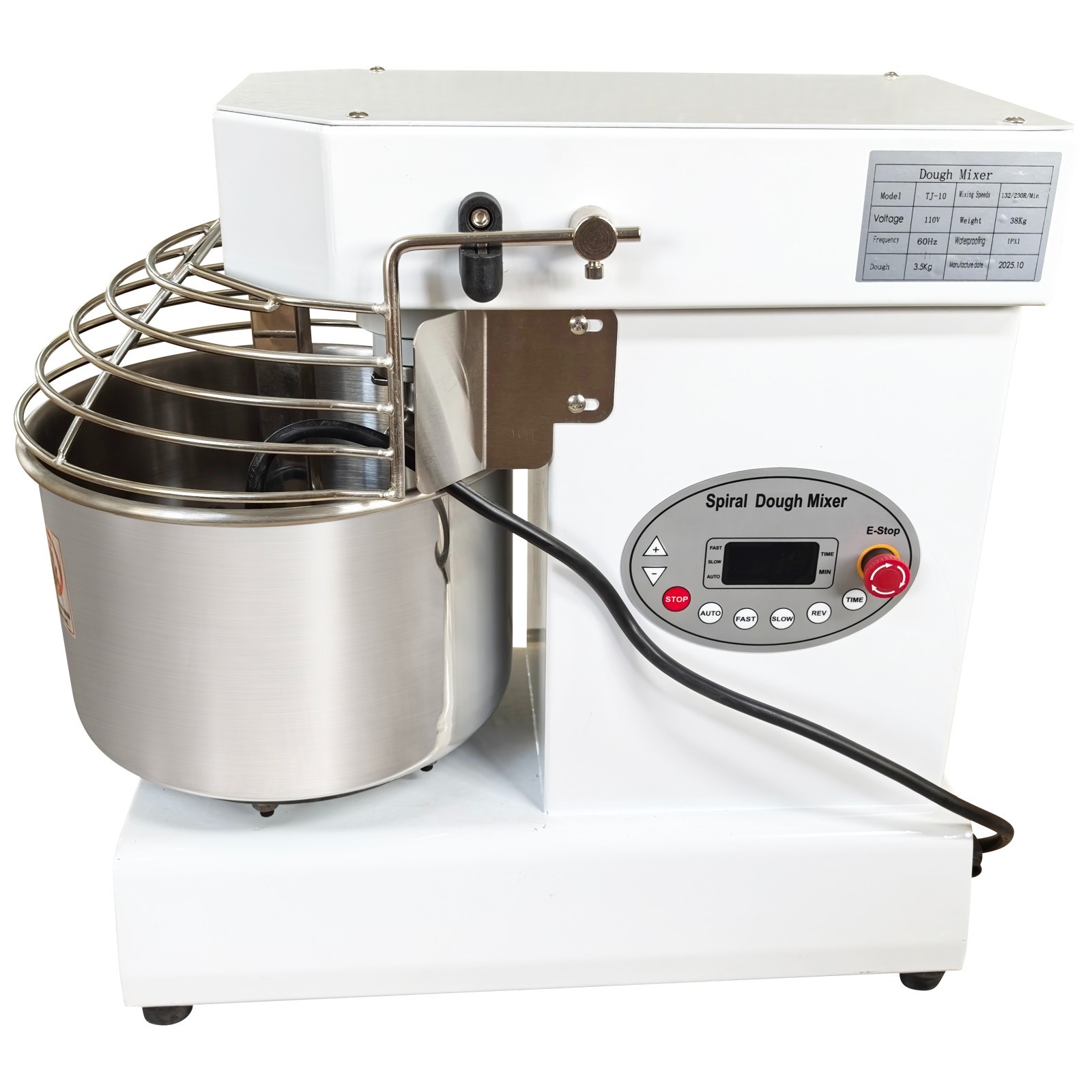 10L Double-Acting Double-Speed Dough Mixer Flour Mixing Kneading Machine 110V