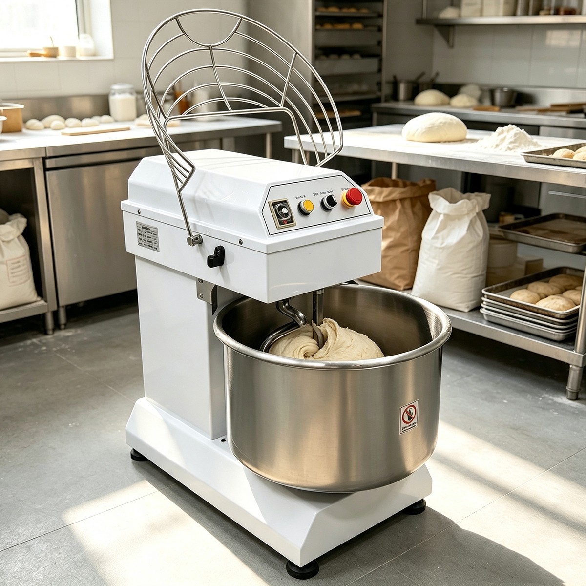 40L Dough Mixer Electric Dual Speed Dual Action Spiral Dough Kneading Machine
