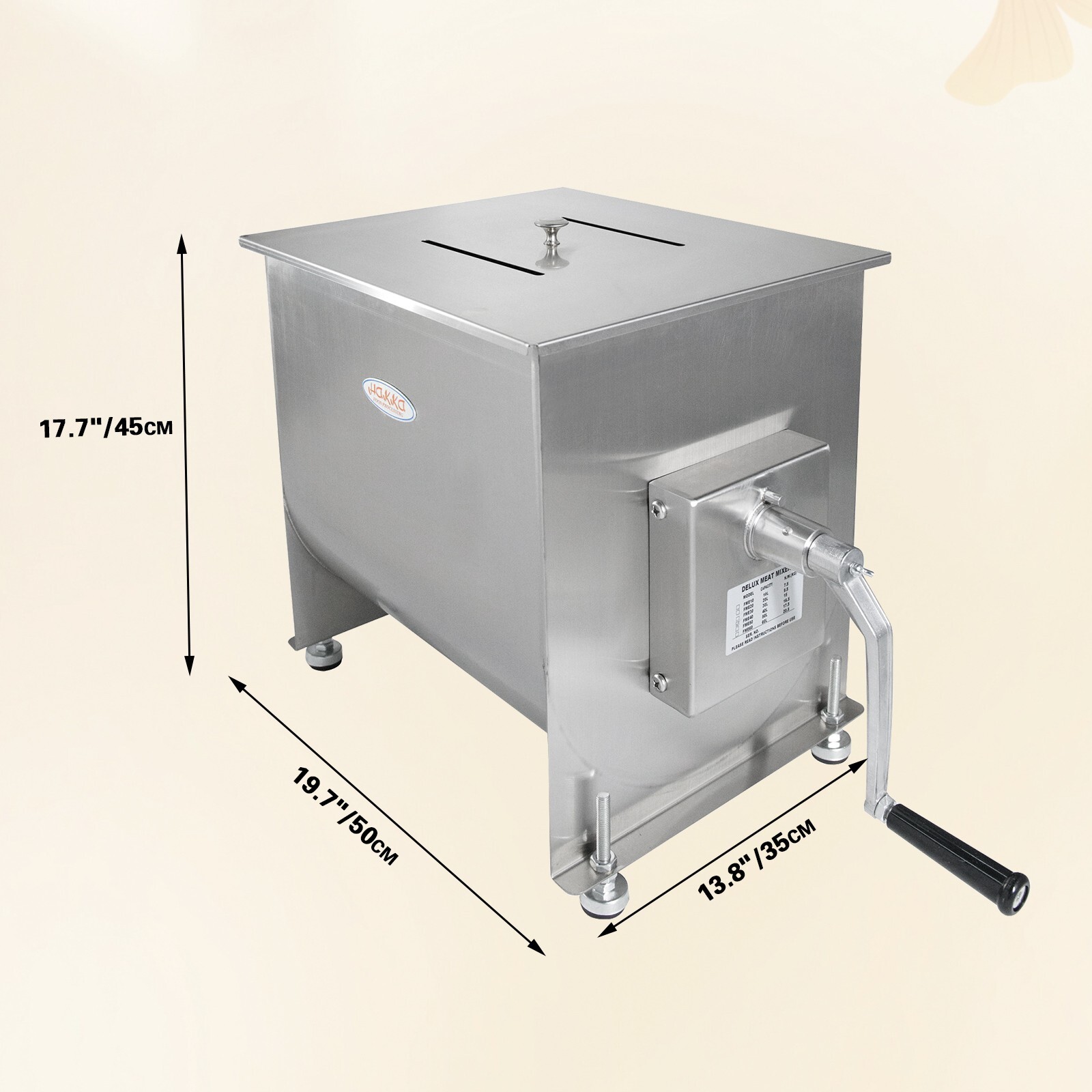 Hakka 60lbs/30L Capacity Tank Commercial Hopper Meat Mixer Sausage Processing