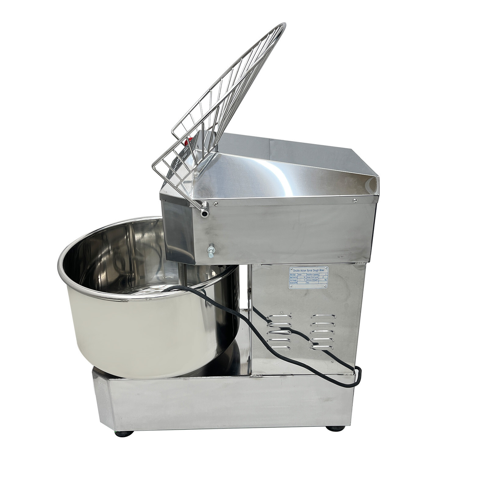 50QT 110V Electric Spiral Dough Mixing Machine Double Action Double Speed 2200W