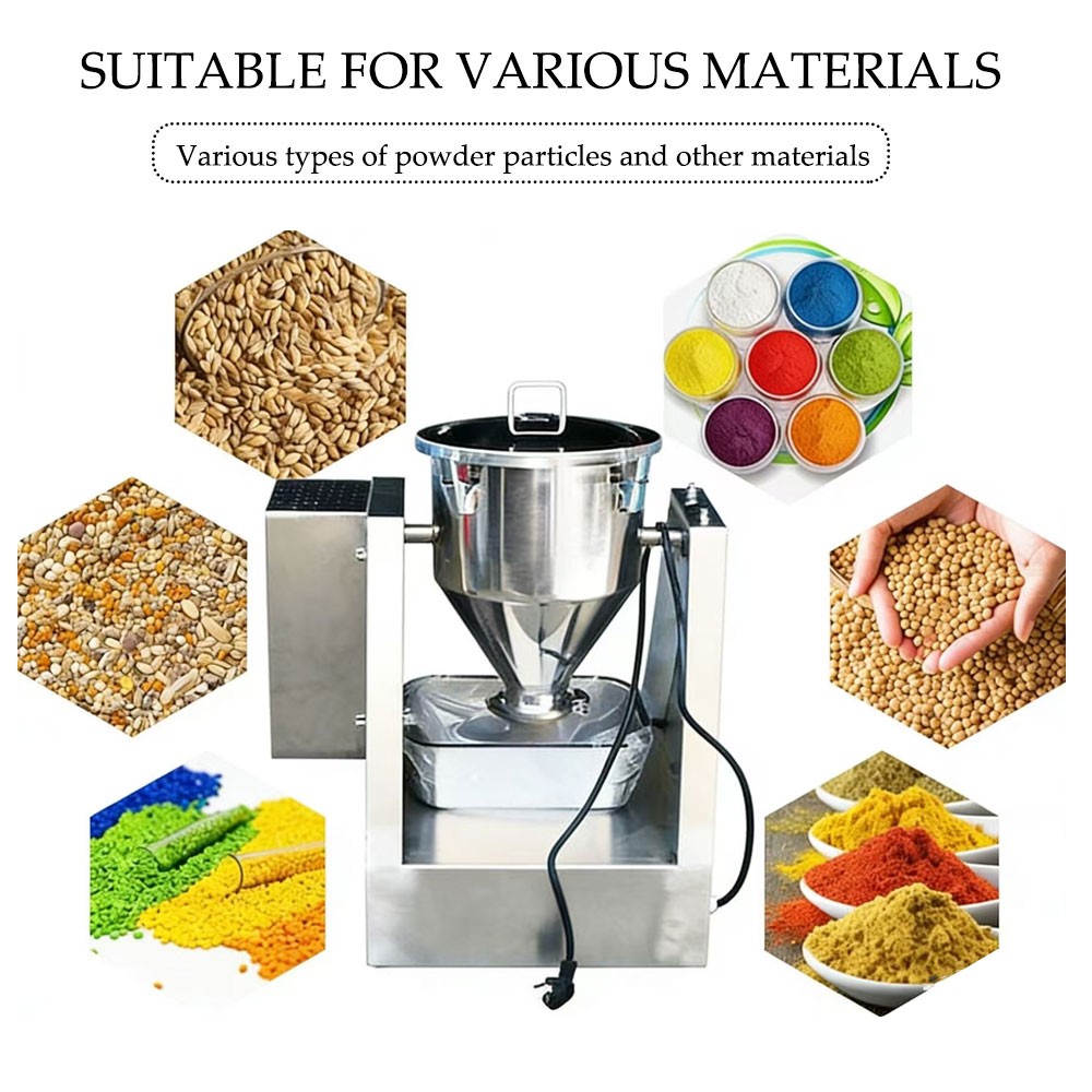 5-50KG Stainless Steel Dry Powder Mixer Adjustable Speed Blender for Food Feed