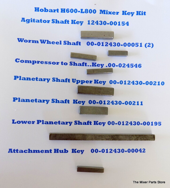 Hobart H600, L800, P660 Key Kit See below for all Keys Listed