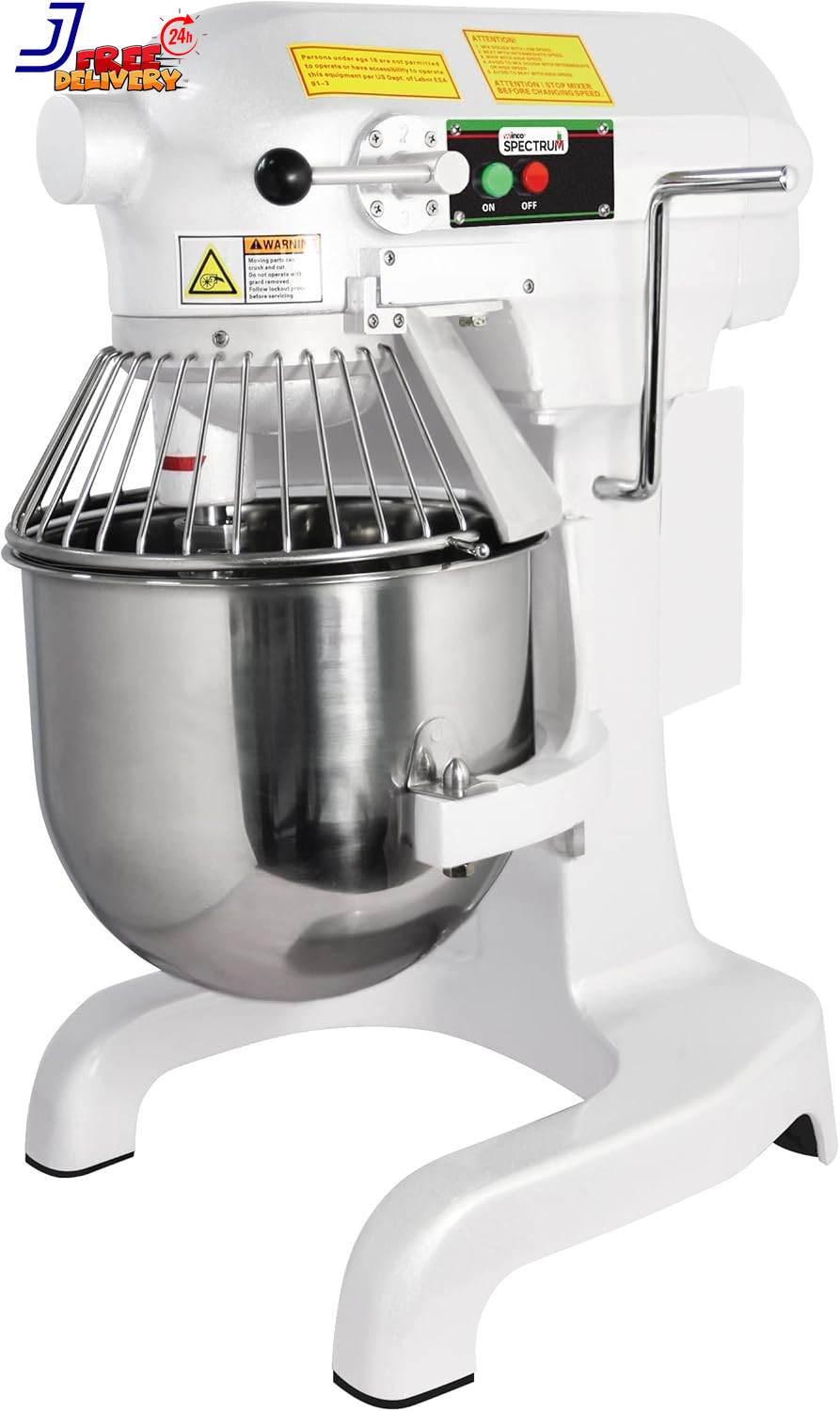Commercial Grade Planetary Mixer 10 Liter White Cast Iron Stainless Steel
