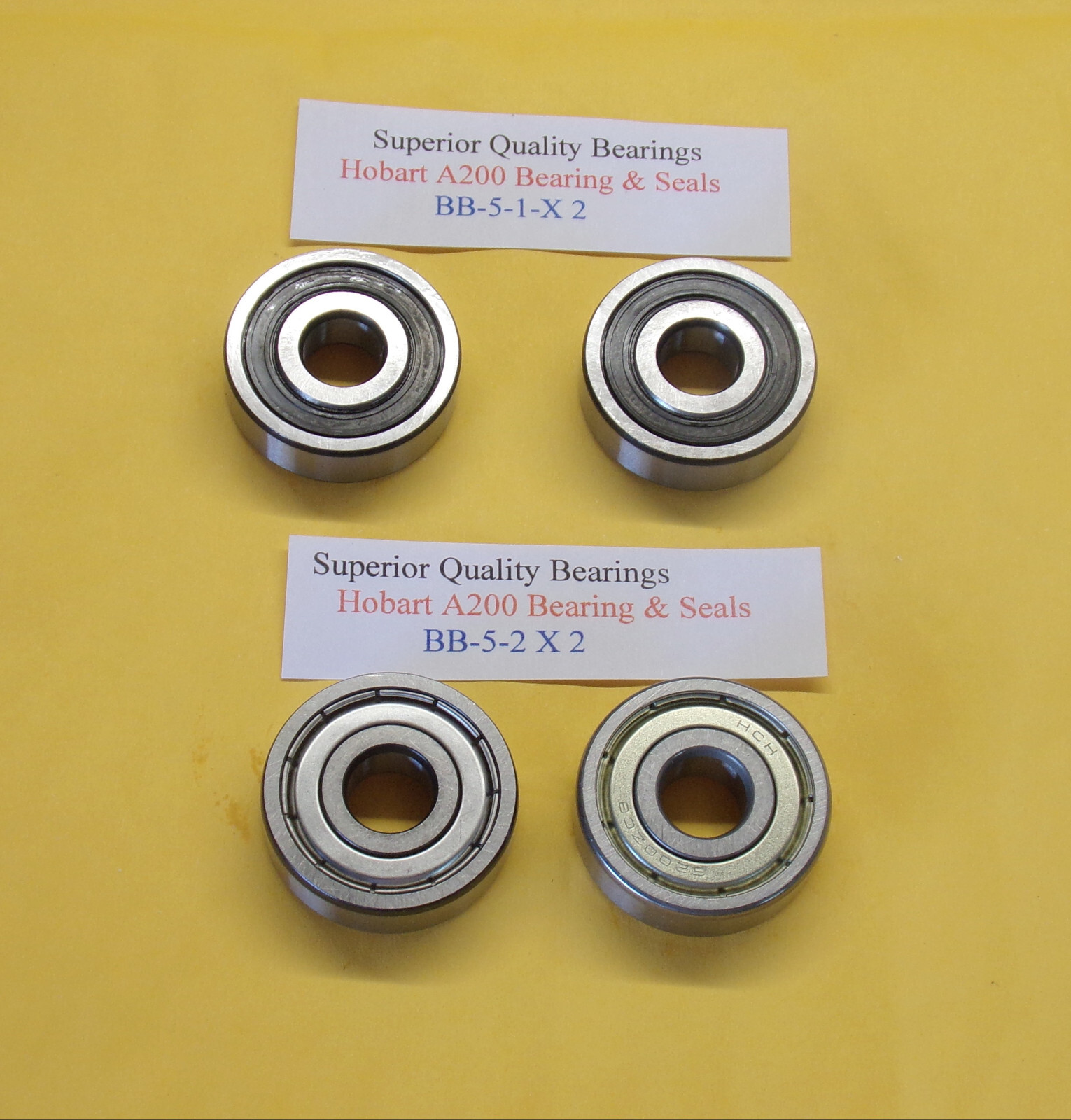 Hobart A120-A200 Worm Sgaft & Transmission Shaft Bearings BB-005-01 BB-005-02