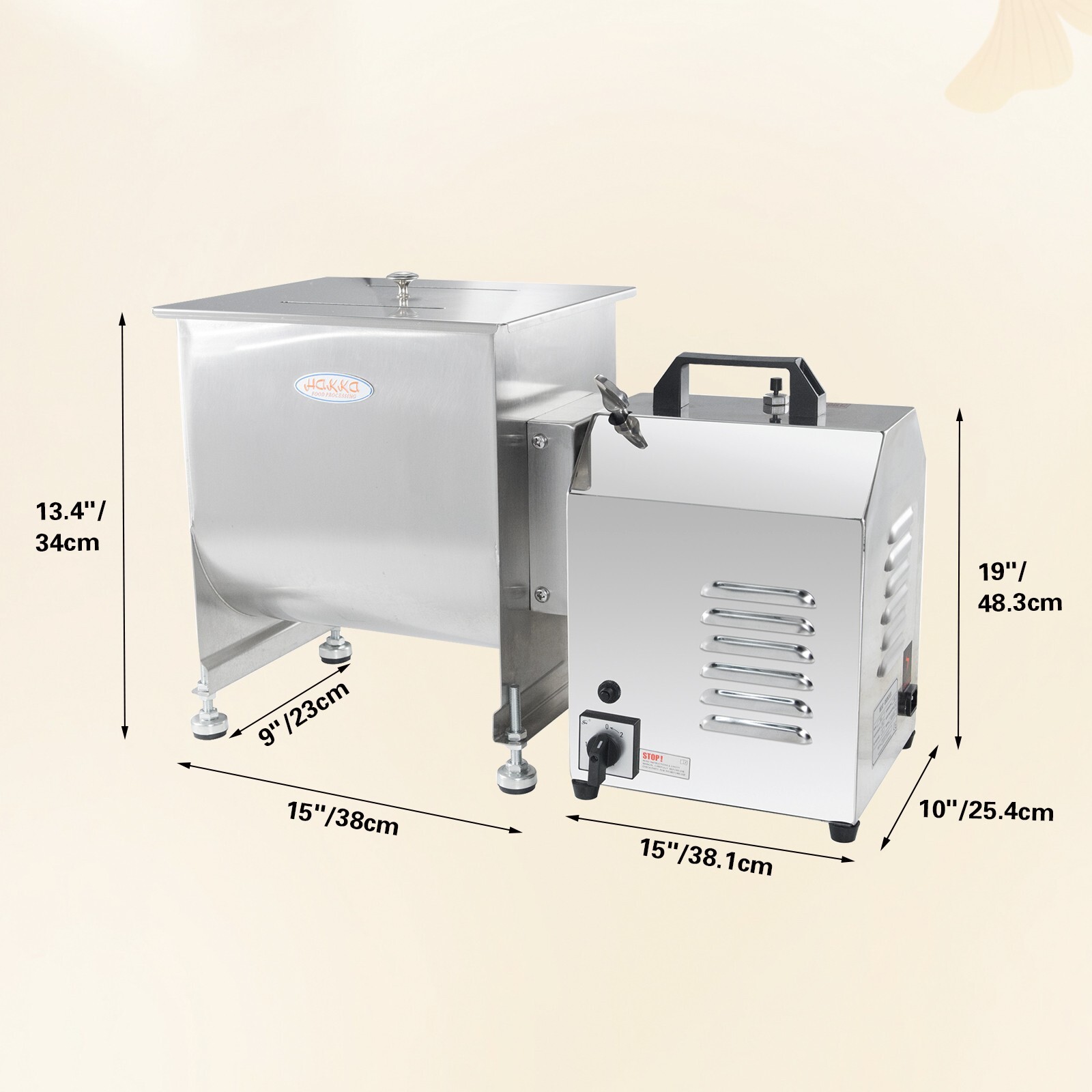 Hakka 15 Pound/7.5 Liter Capacity Tank Commercial Electric Meat Mixer with Motor