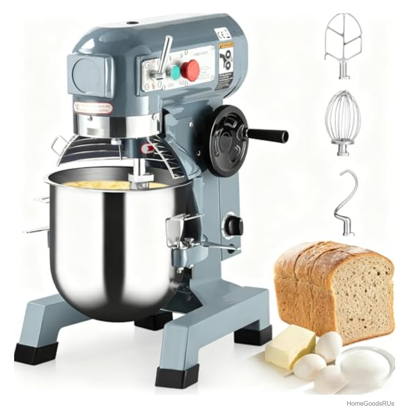 Commercial Food Mixer 15 Quart 660W 3 Speed Stand Mixer Stainless Steel Bowl