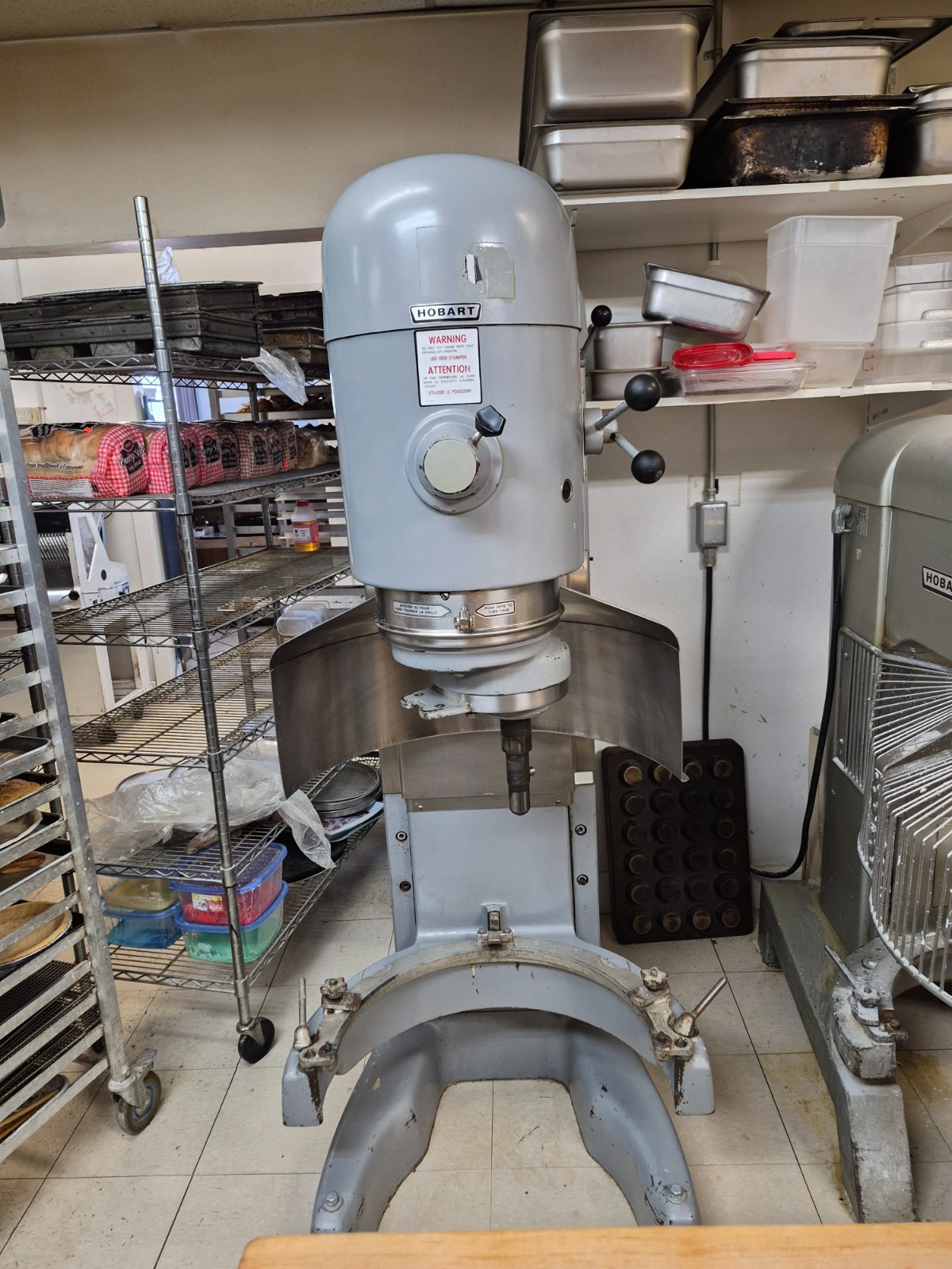 Fully serviced Hobart 140 Qt. Classic V1401 Mixer with Bowl and Attachments