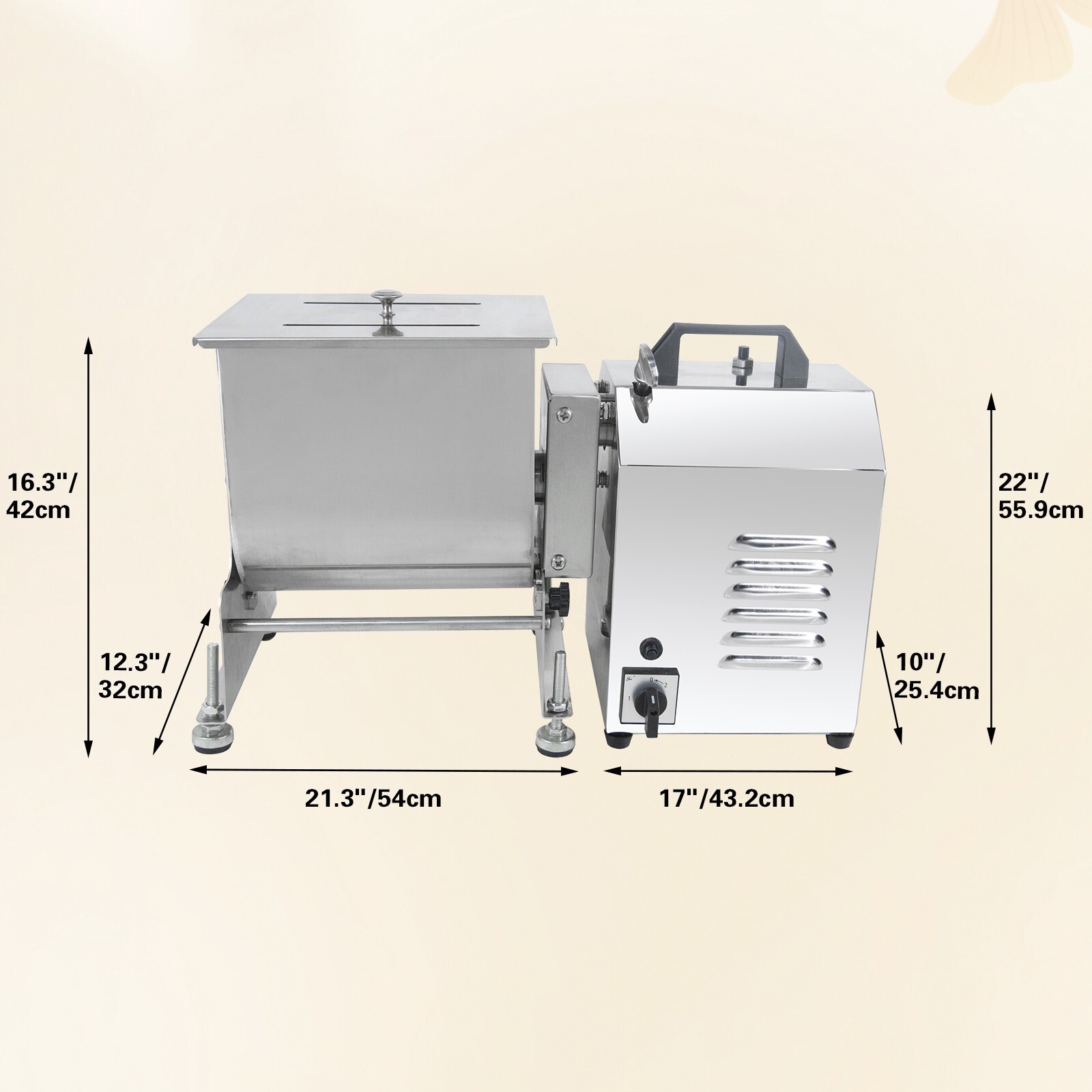 Hakka Electric Tilt Tank Meat Mixer Manual 60lbs 30L Capacity Countertop Machine