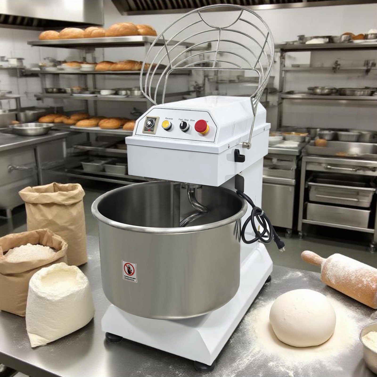 110V 40L Double-Acting Double-Speed Dough Mixer Electric Dough Kneading Machine