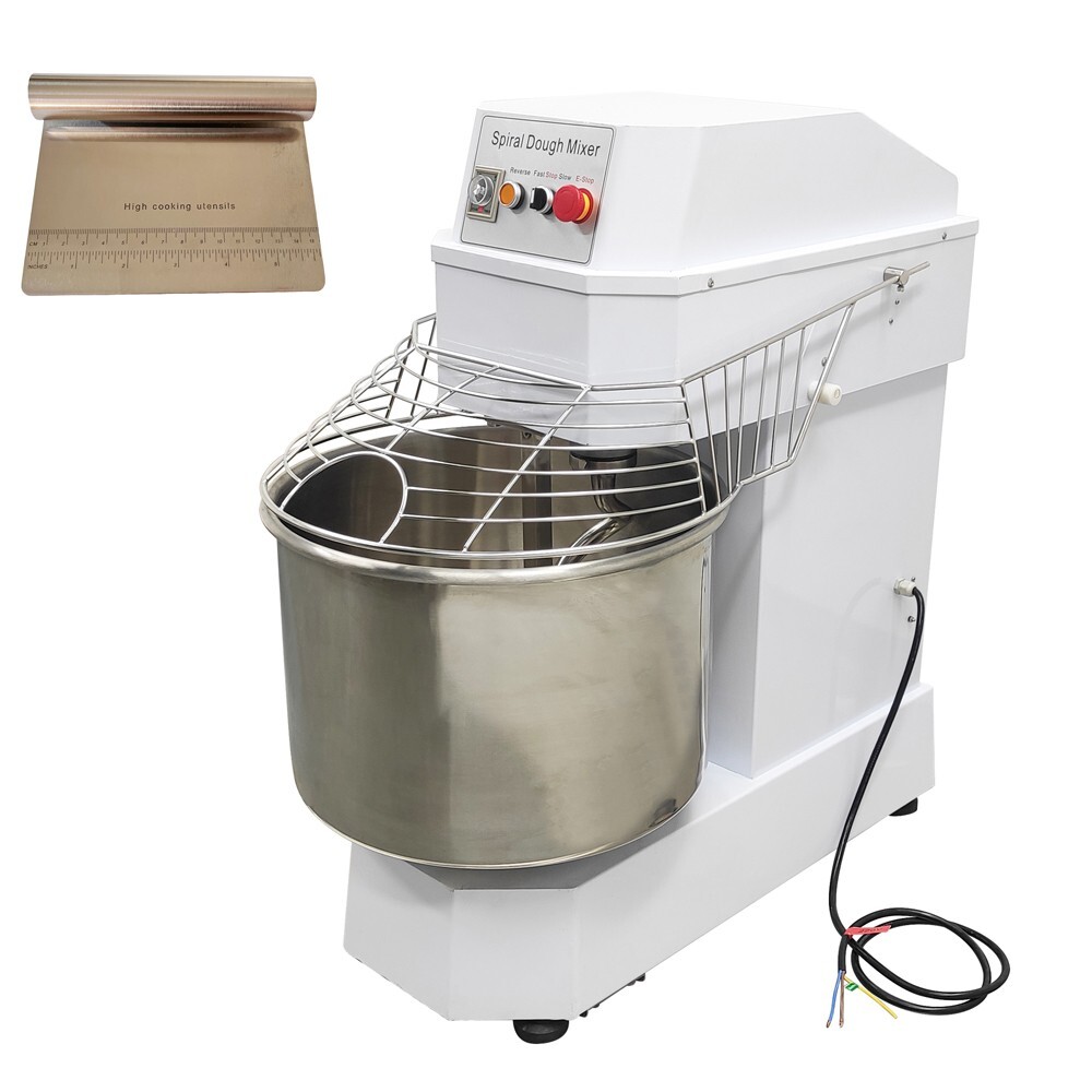 60qt Commercial Double-acting Dough Mixer 2-Speed Sprial Dough Mixer 220V 3KW