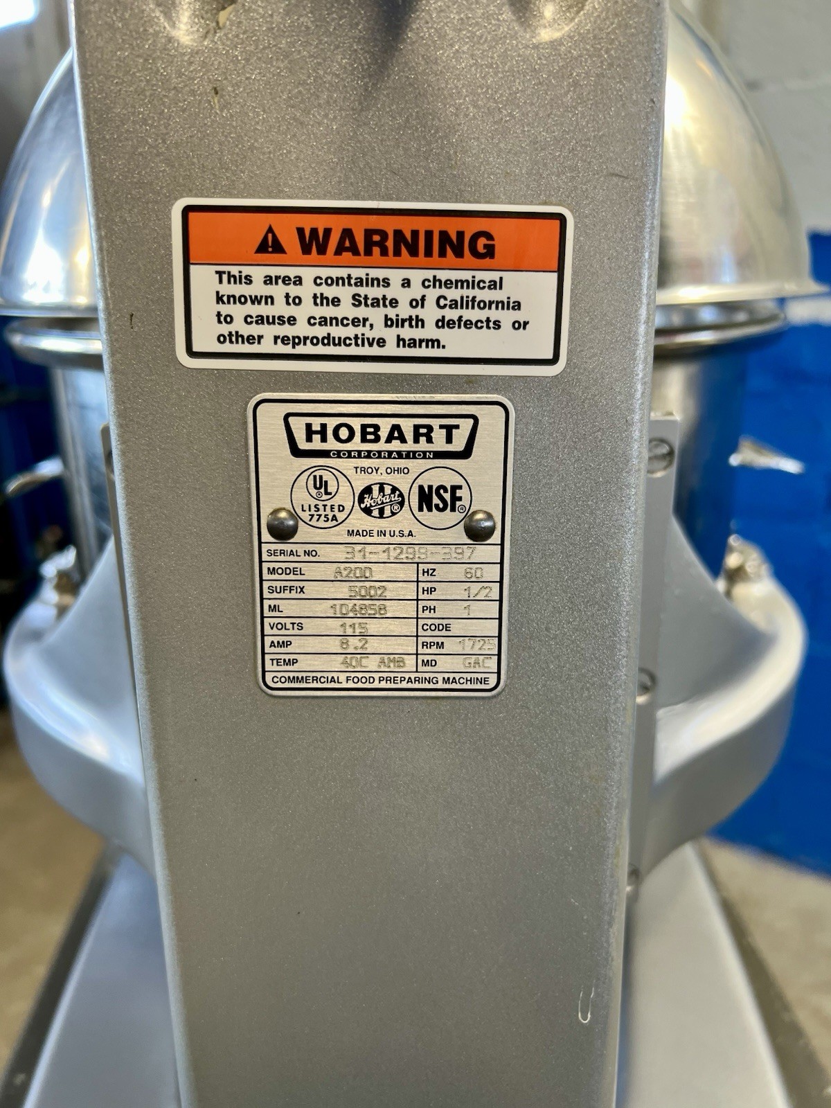 Hobart A200T 20 Quart Qt Mixer With Bowl And 2 Tools