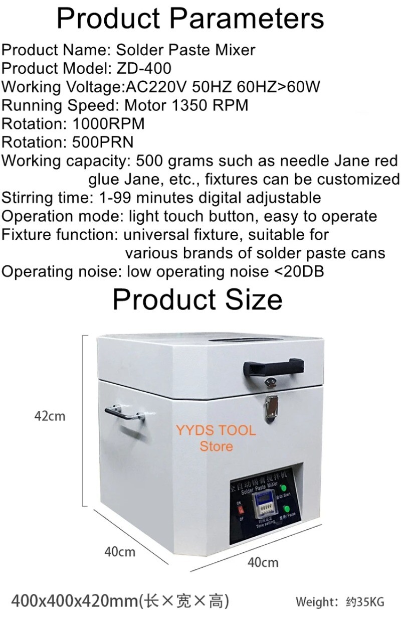 Automatic Solder Paste Mixer Non-Standard Mixer Speed Setting Solder Paste Mixer