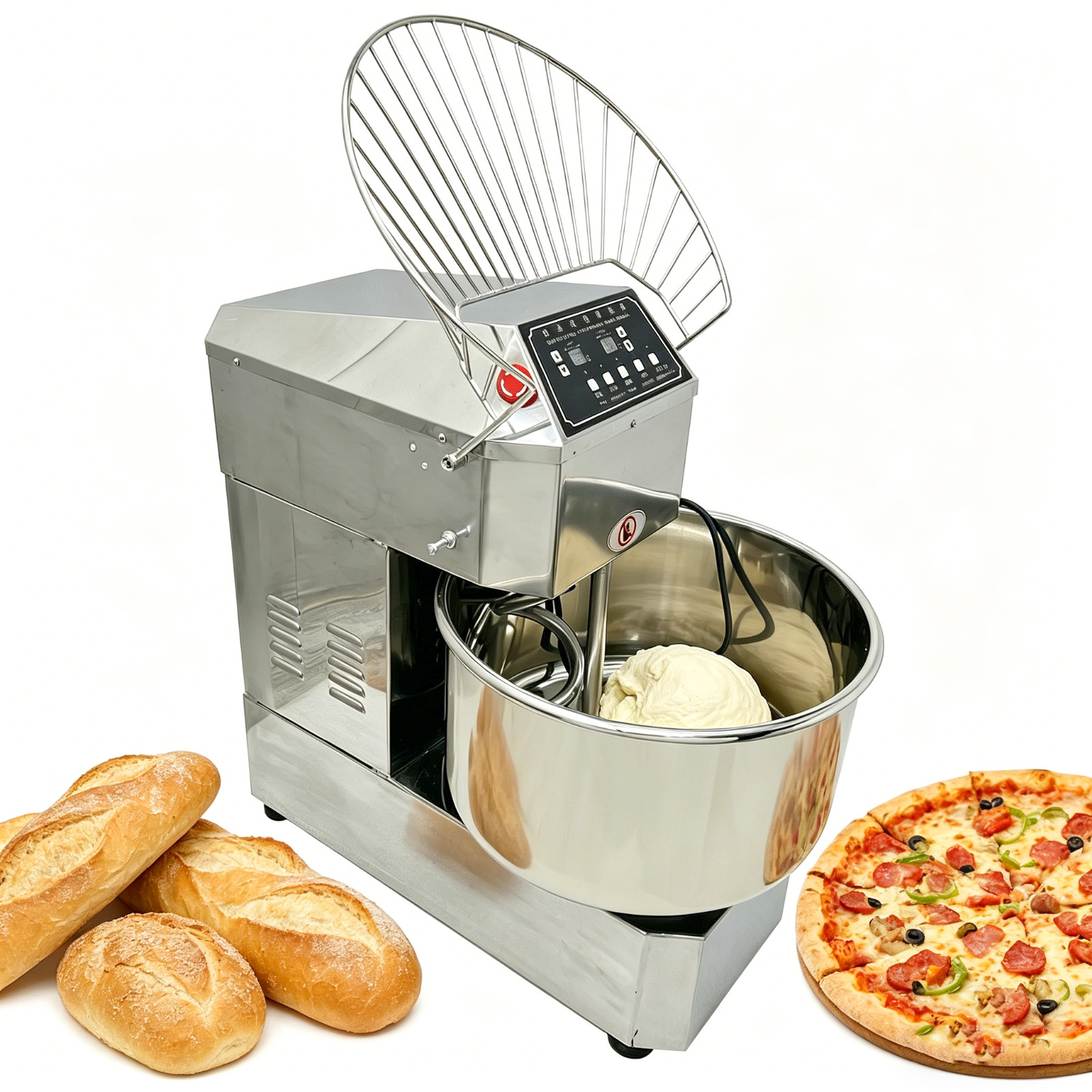 50L Dough Mixer Double Action Double Speed Dough Kneading Machine Bread Pizza