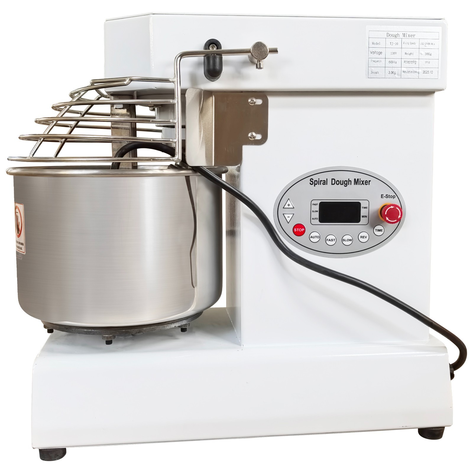 110V 10L Dough Mixer Electric Flour Double-Acting Double-Speed Kneading Machine